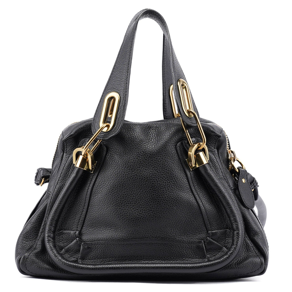Black Leather Paraty 2-Way Shoulder Bag