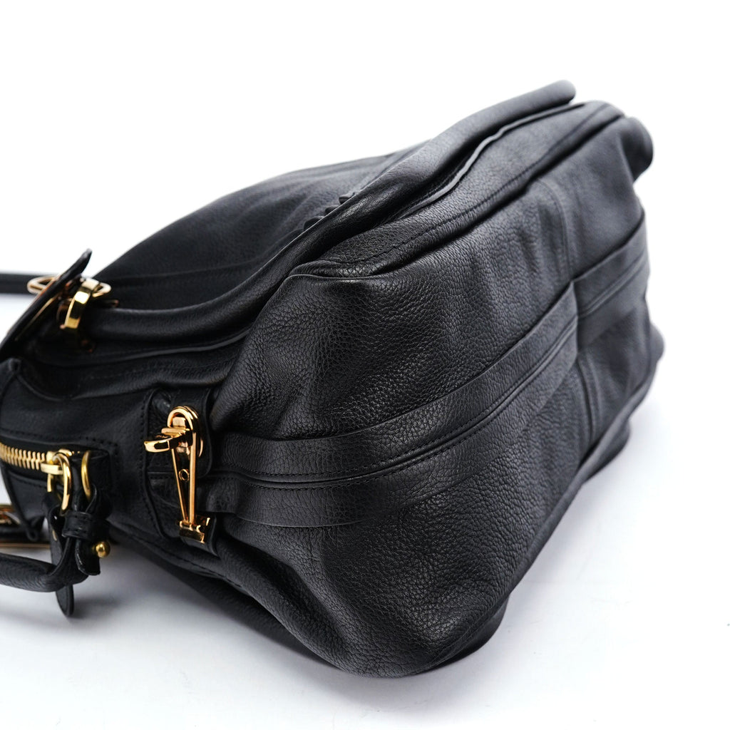 Black Leather Paraty 2-Way Shoulder Bag