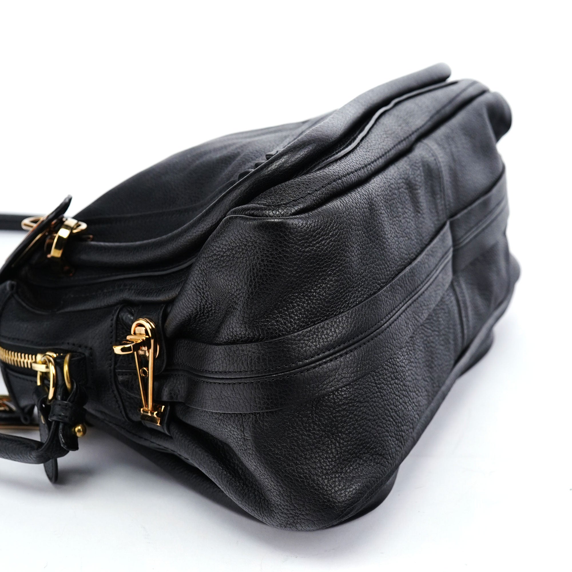 Black Leather Paraty 2-Way Shoulder Bag