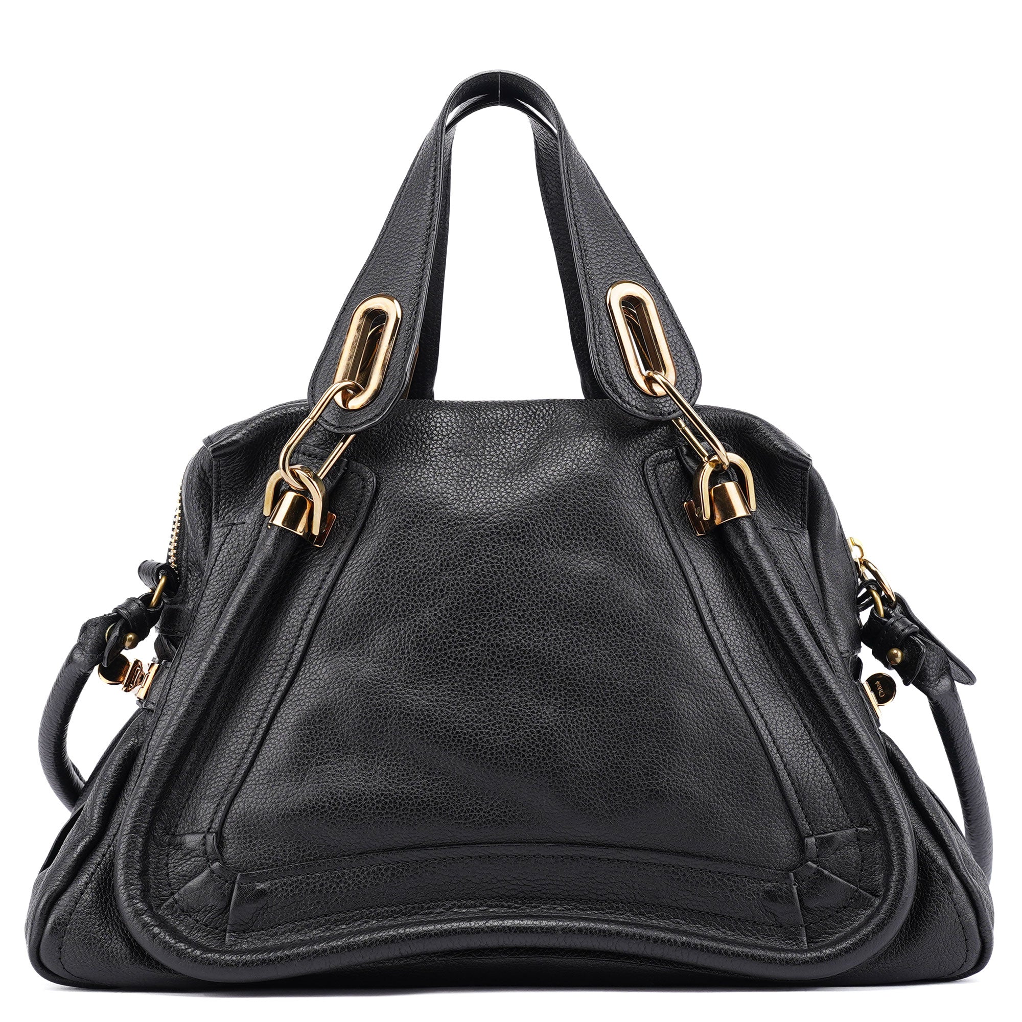 Black Leather Paraty 2-Way Shoulder Bag