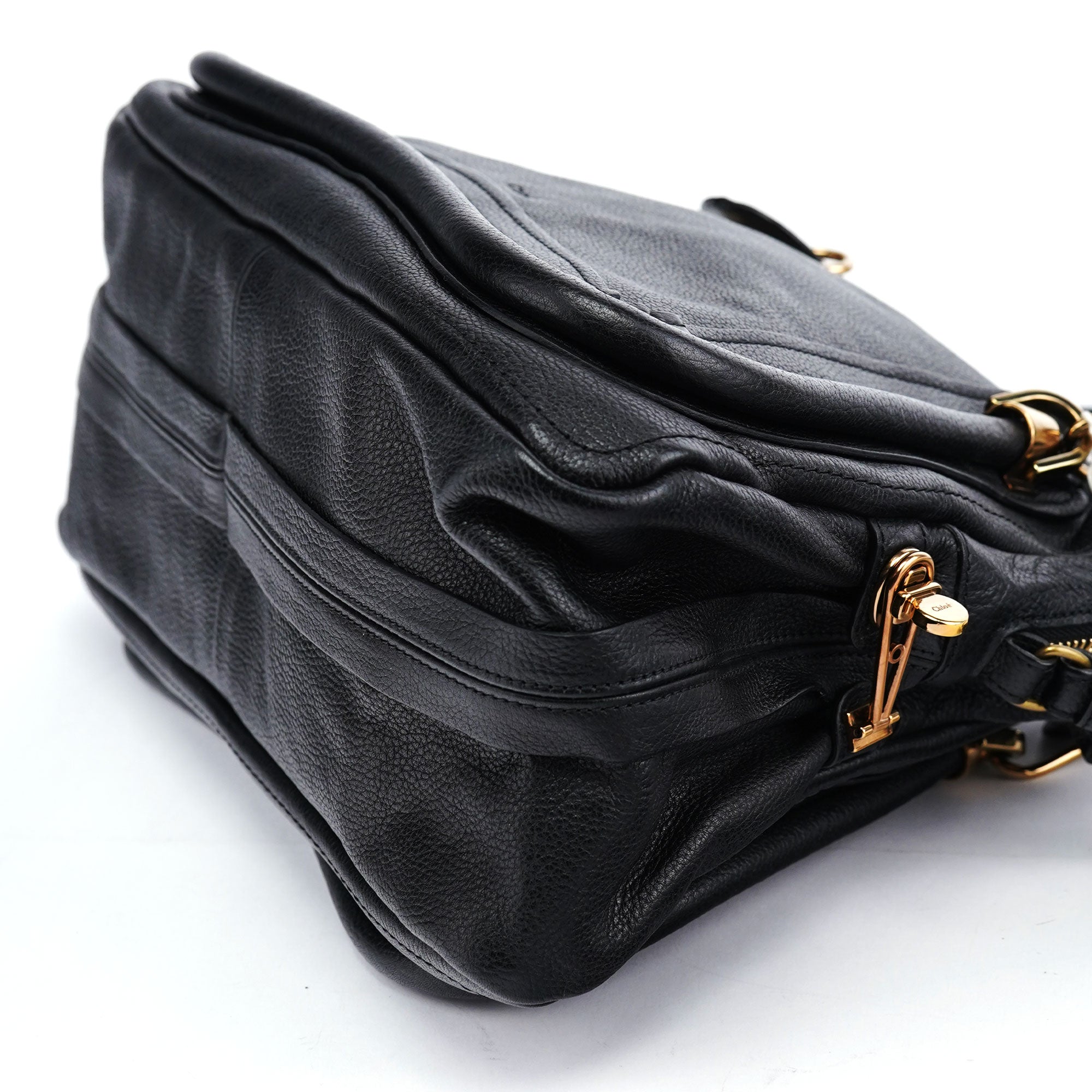 Black Leather Paraty 2-Way Shoulder Bag