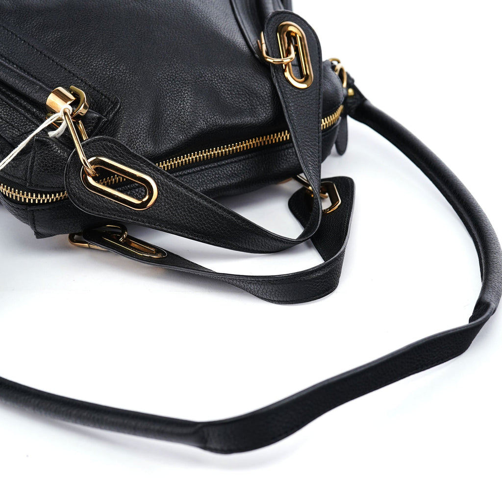 Black Leather Paraty 2-Way Shoulder Bag