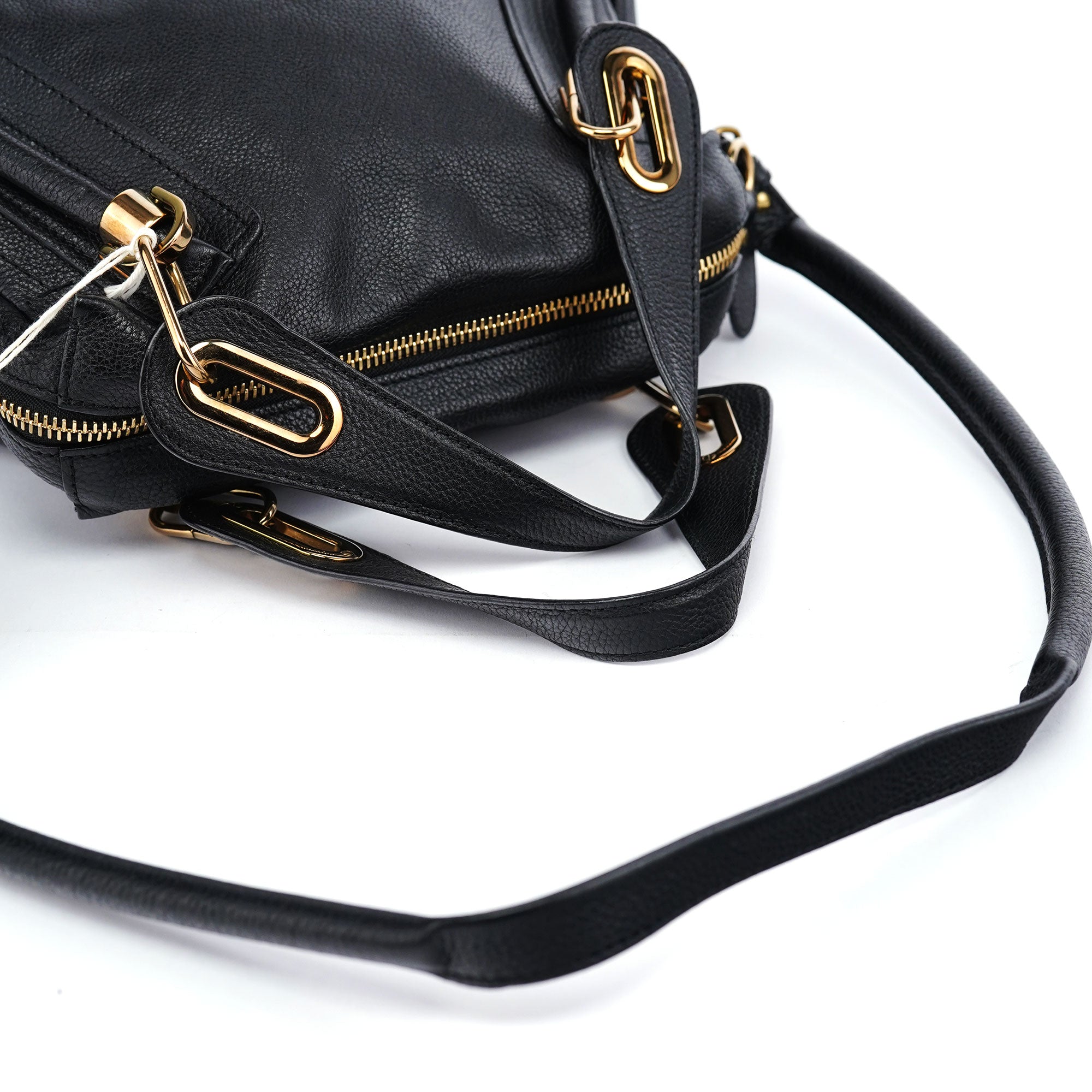 Black Leather Paraty 2-Way Shoulder Bag