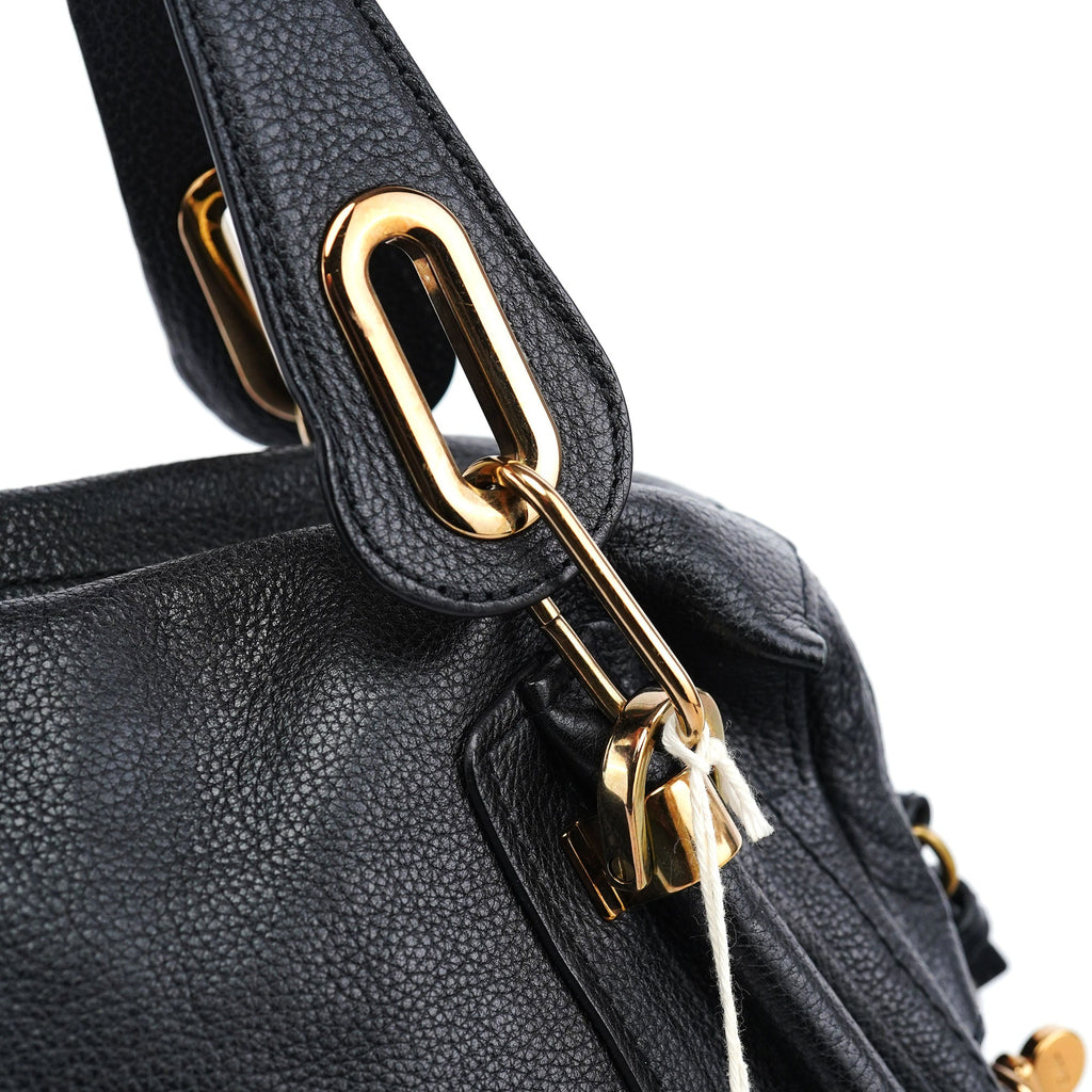 Black Leather Paraty 2-Way Shoulder Bag