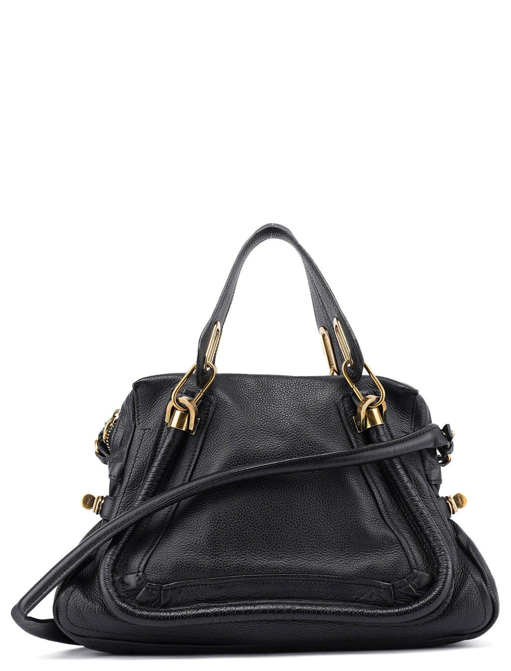 Black Leather Paraty 2-Way Shoulder Bag