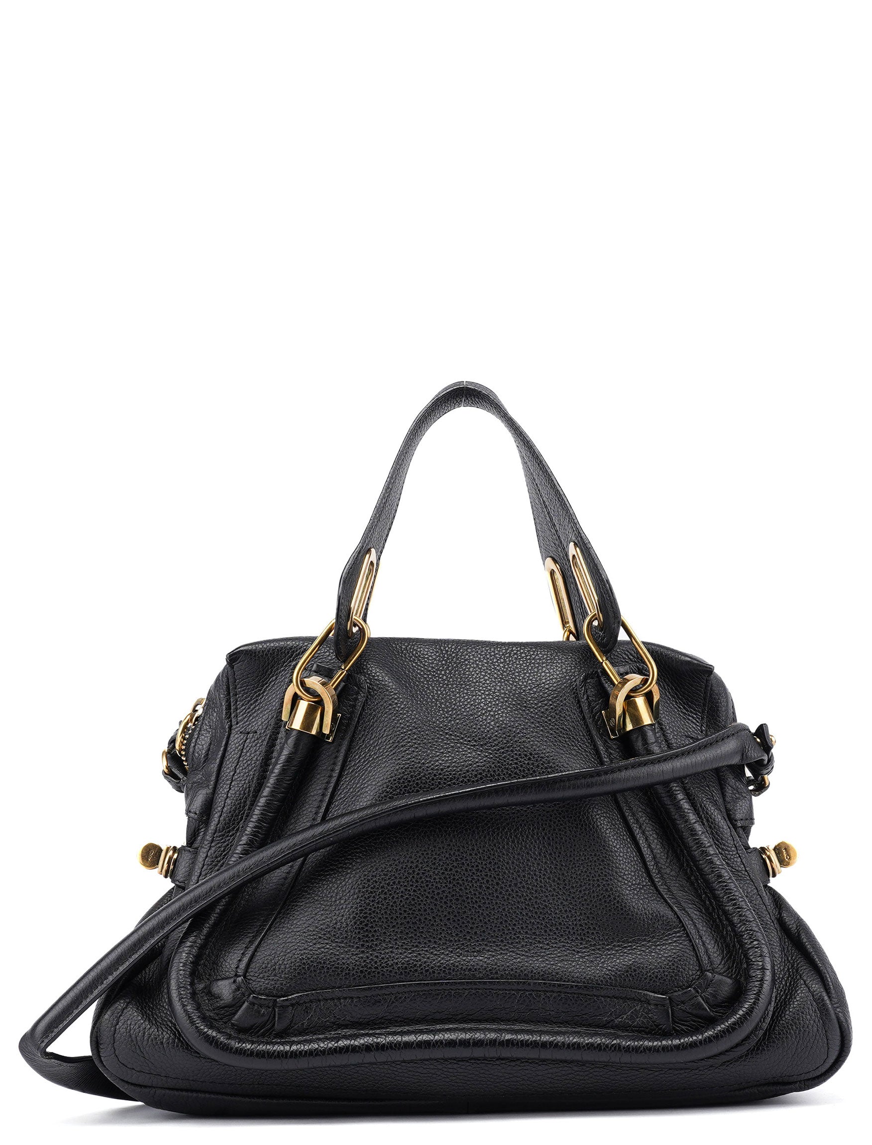 Black Leather Paraty 2-Way Shoulder Bag