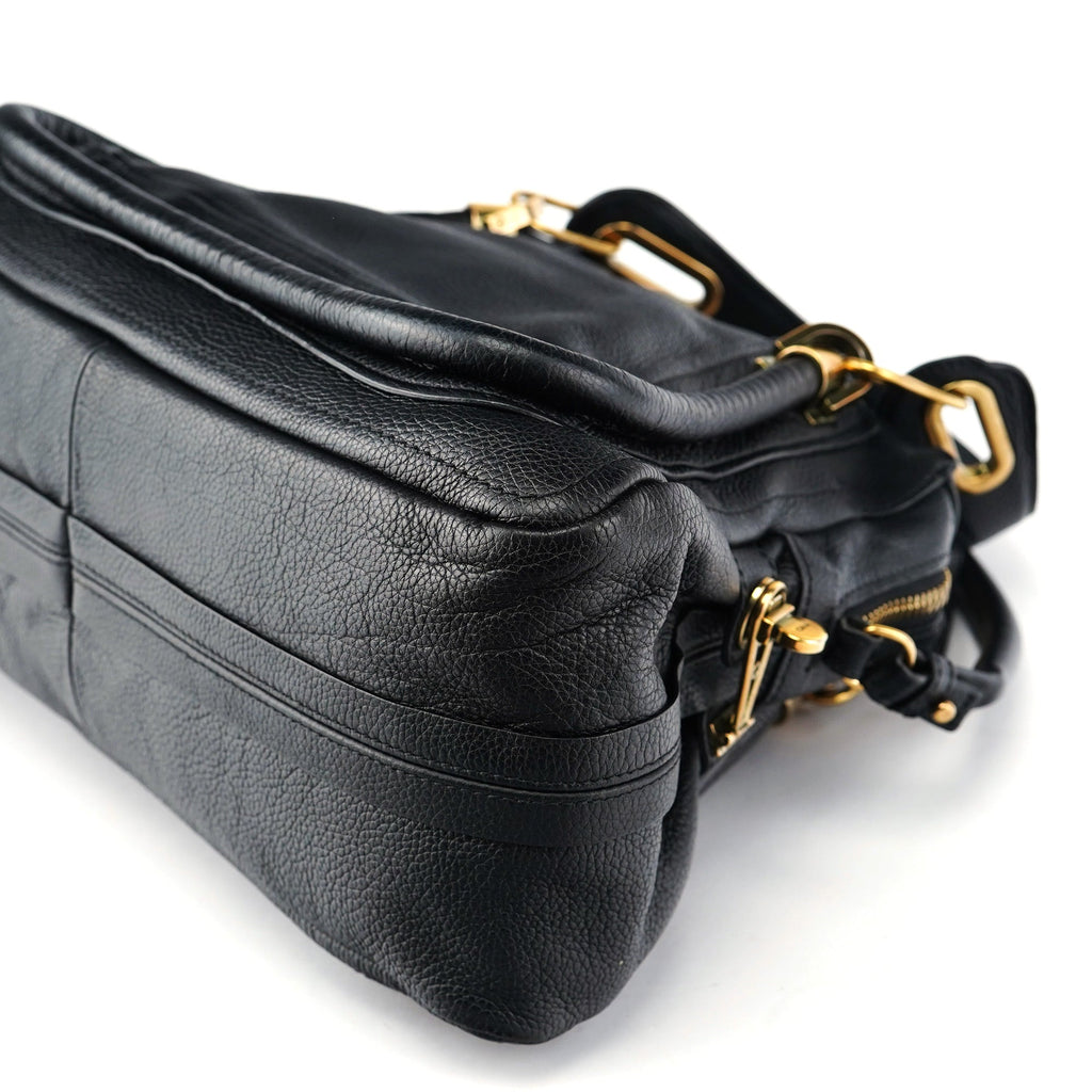 Black Leather Paraty 2-Way Shoulder Bag