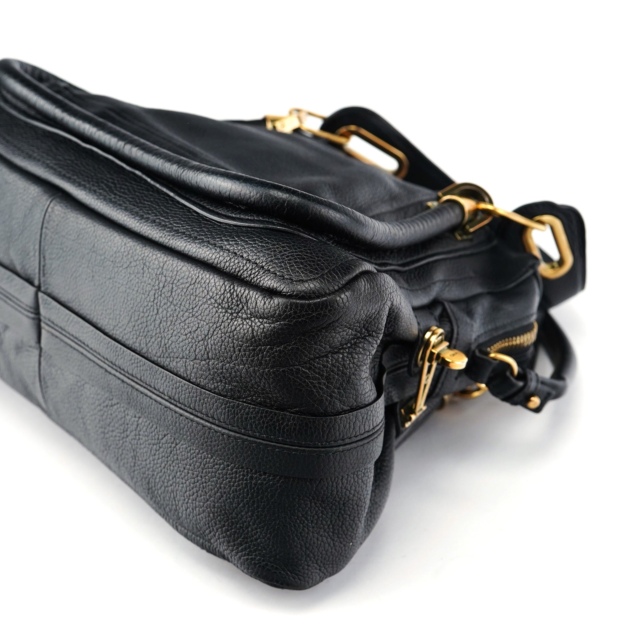 Black Leather Paraty 2-Way Shoulder Bag
