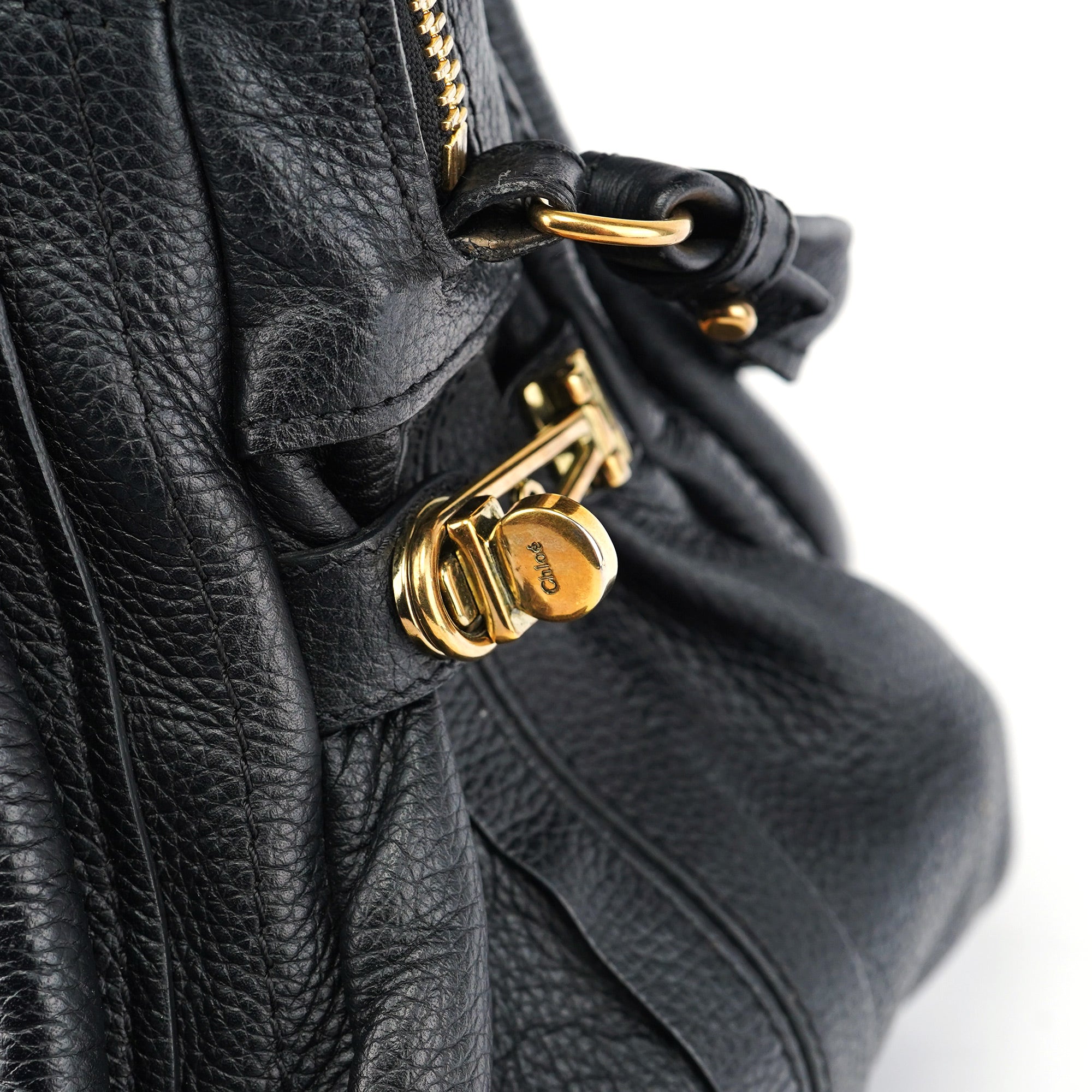 Black Leather Paraty 2-Way Shoulder Bag
