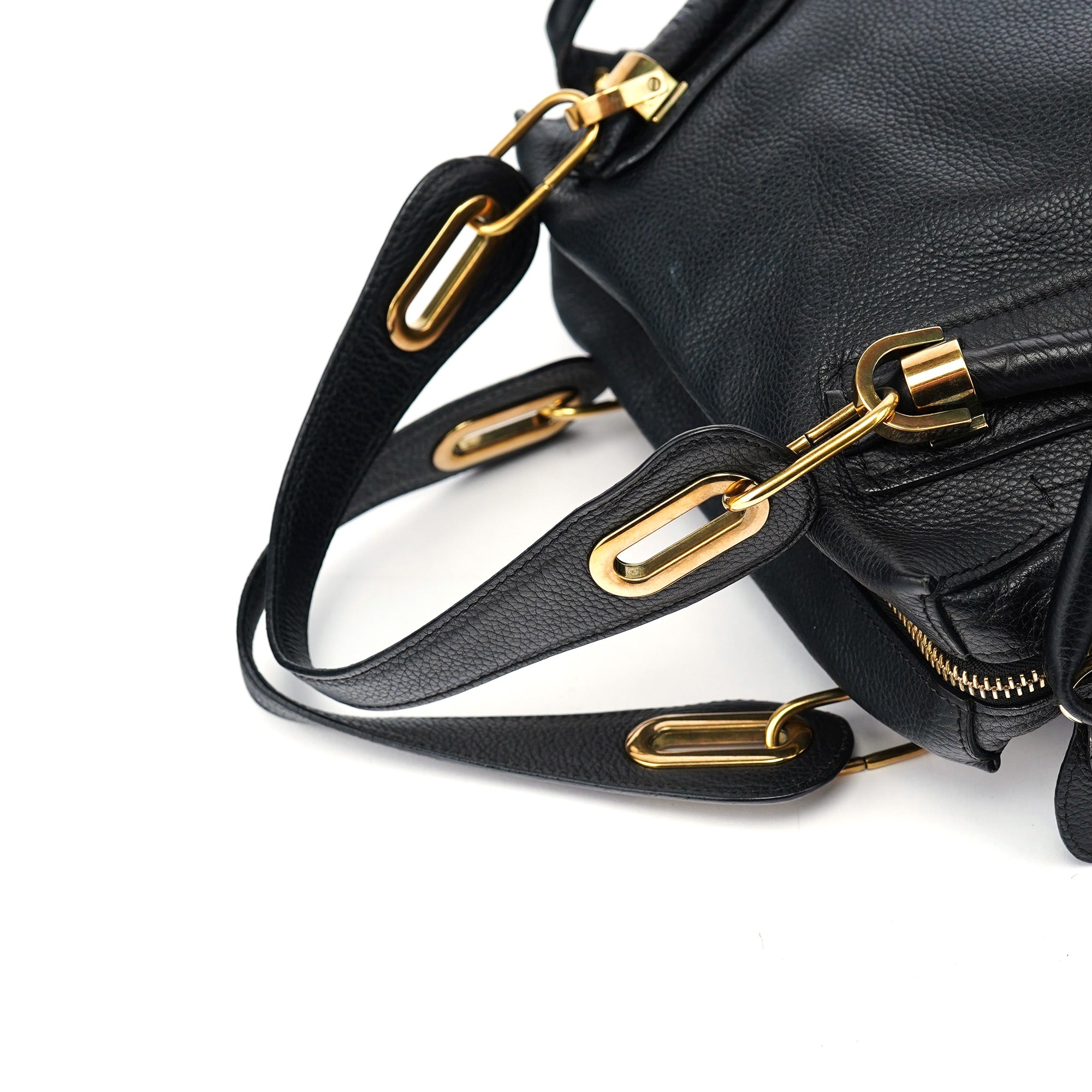 Black Leather Paraty 2-Way Shoulder Bag