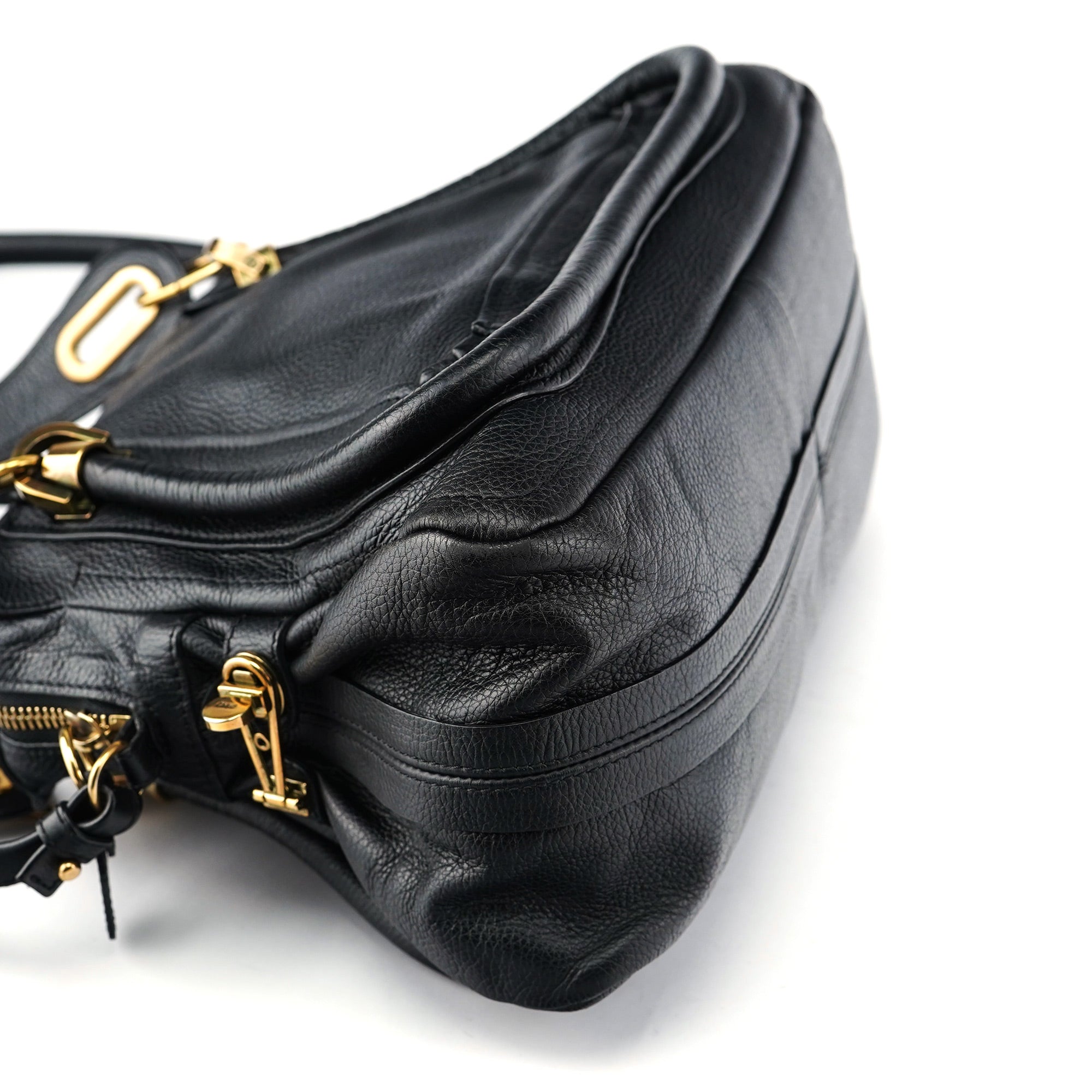Black Leather Paraty 2-Way Shoulder Bag