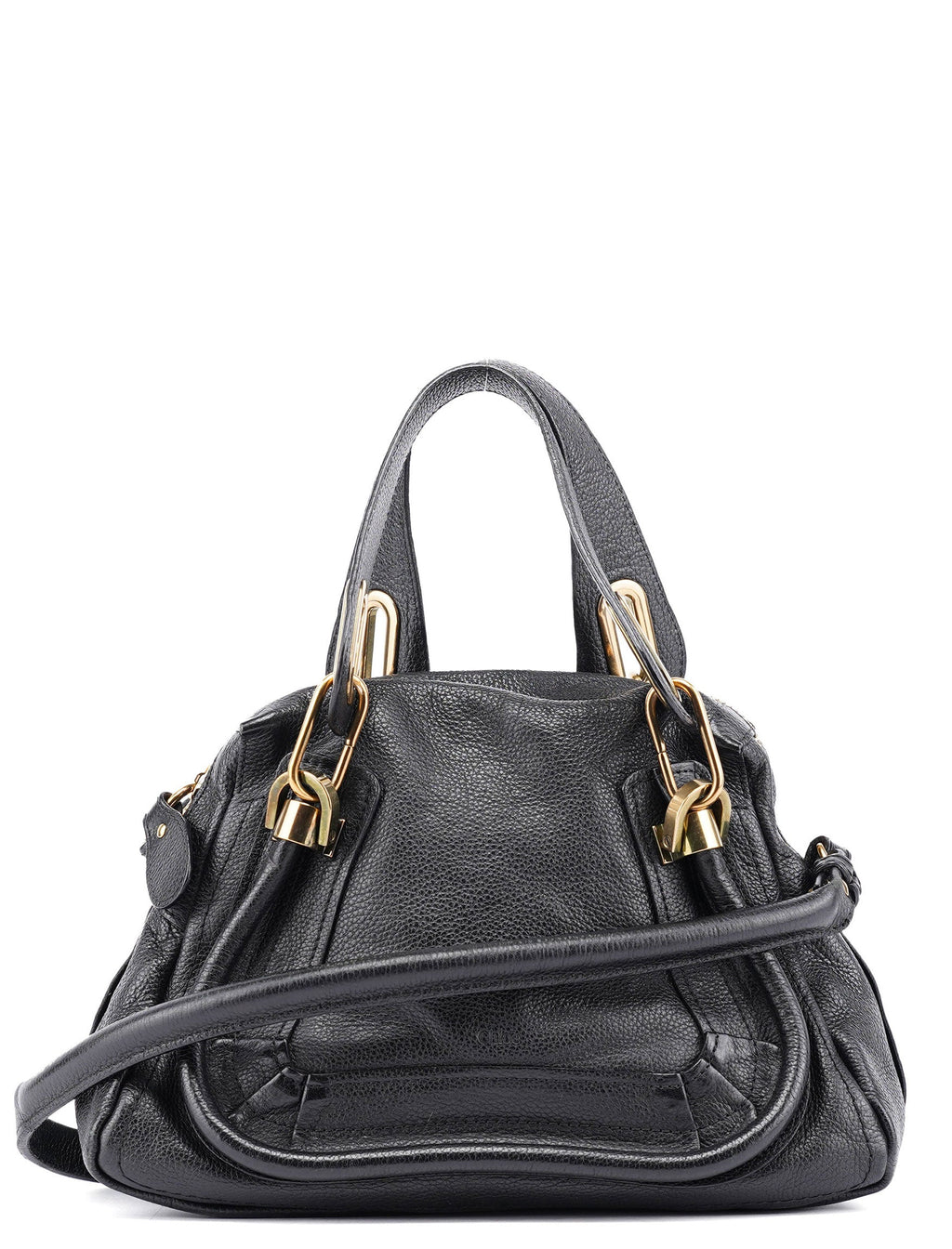 Black Leather Paraty 2-Way Shoulder Bag