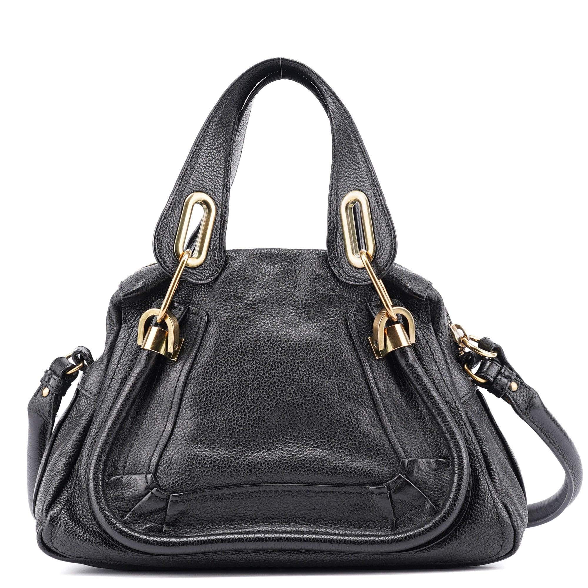 Black Leather Paraty 2-Way Shoulder Bag