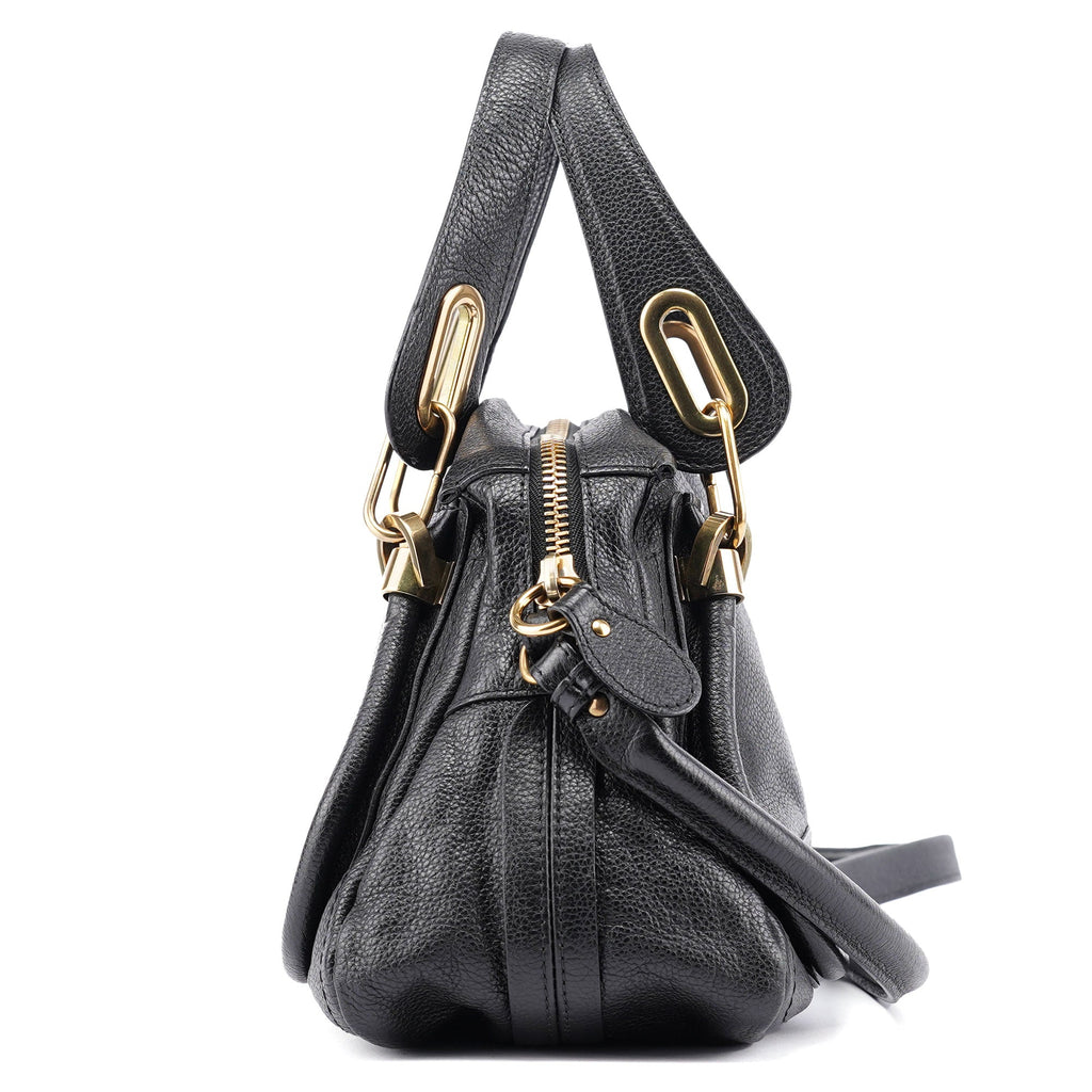 Black Leather Paraty 2-Way Shoulder Bag