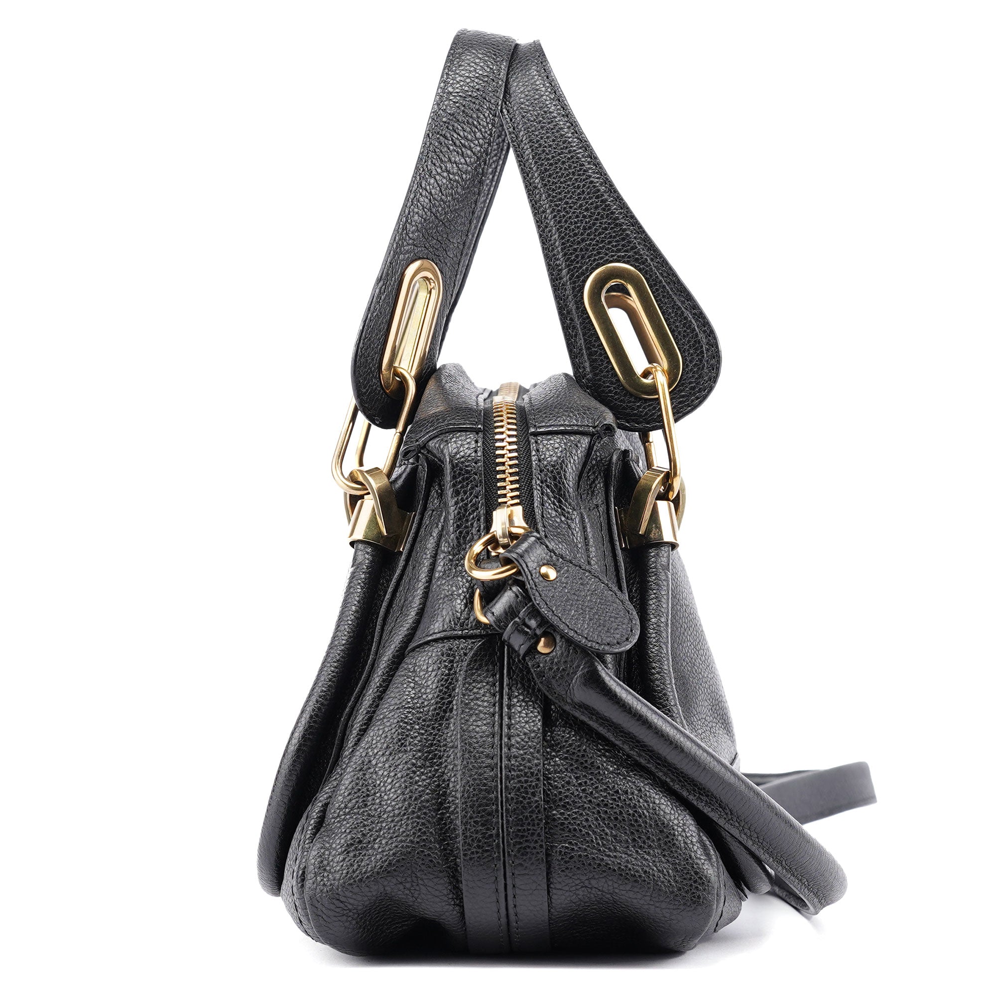 Black Leather Paraty 2-Way Shoulder Bag
