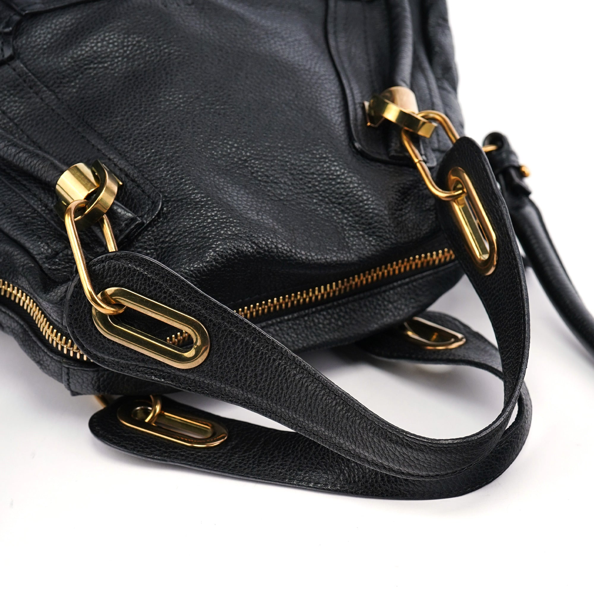 Black Leather Paraty 2-Way Shoulder Bag