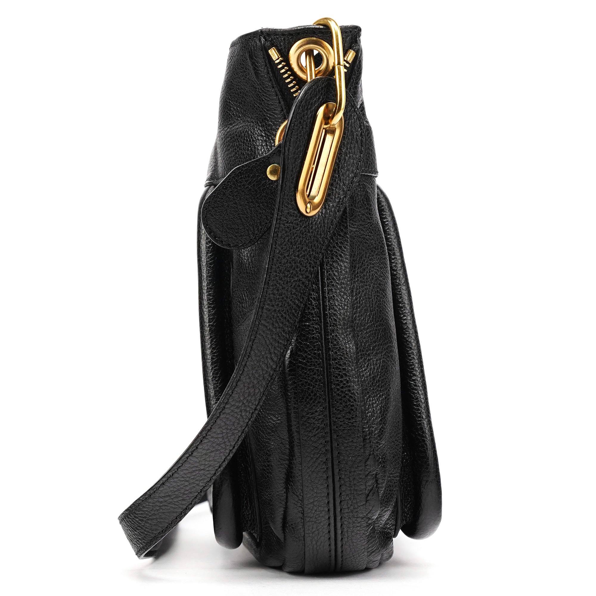Black Leather Paraty Crossbody Bag