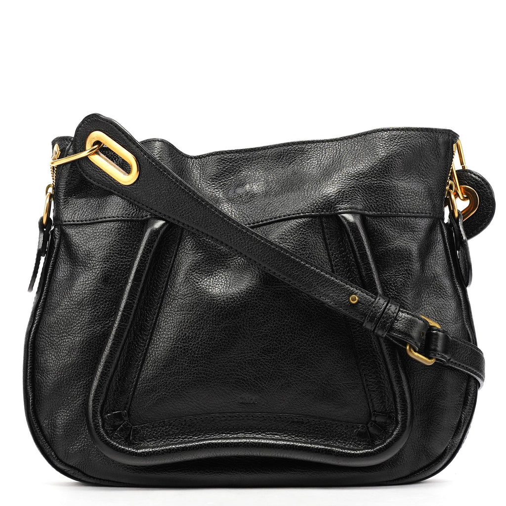 Black Leather Paraty Crossbody Bag