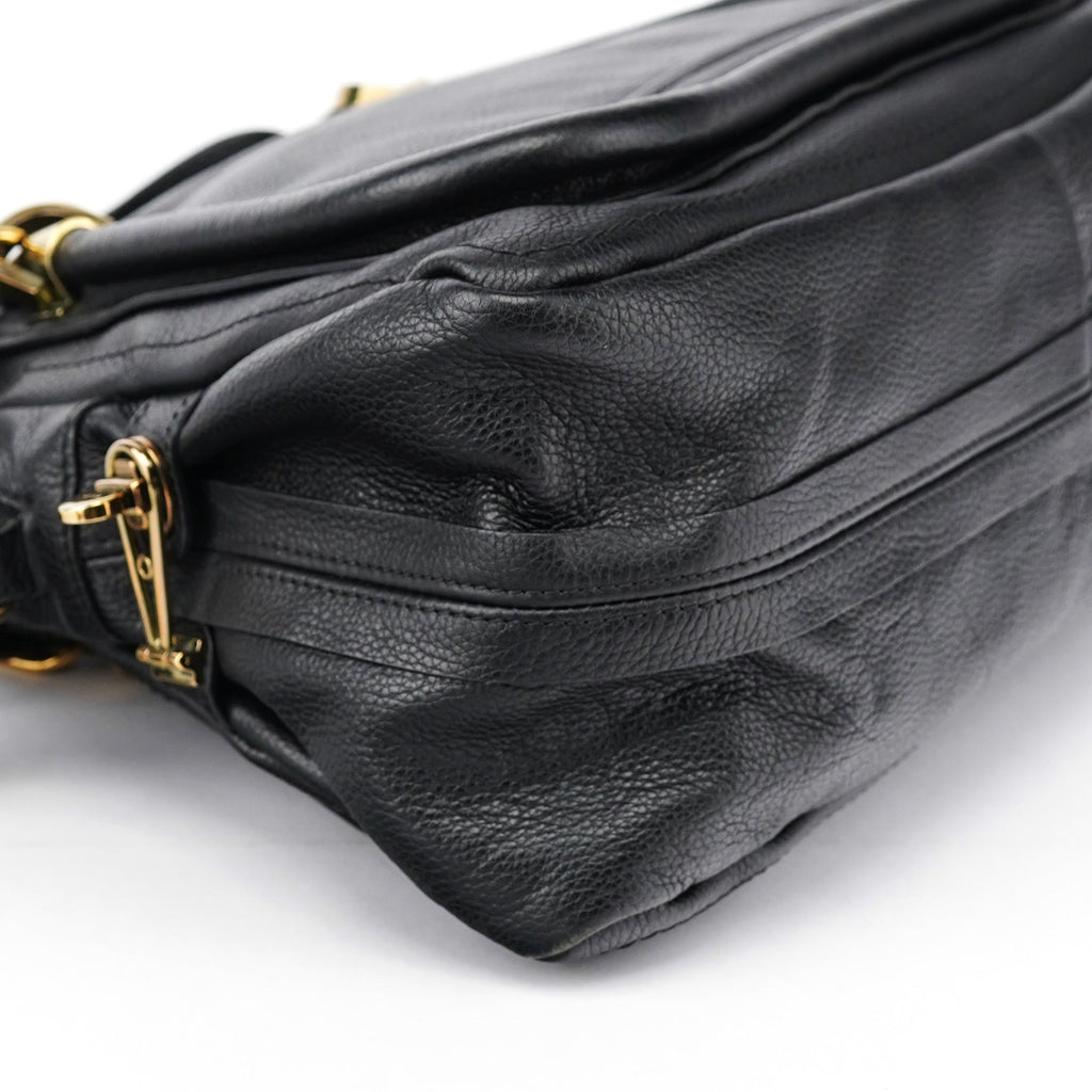 Black Leather Paraty Handbag