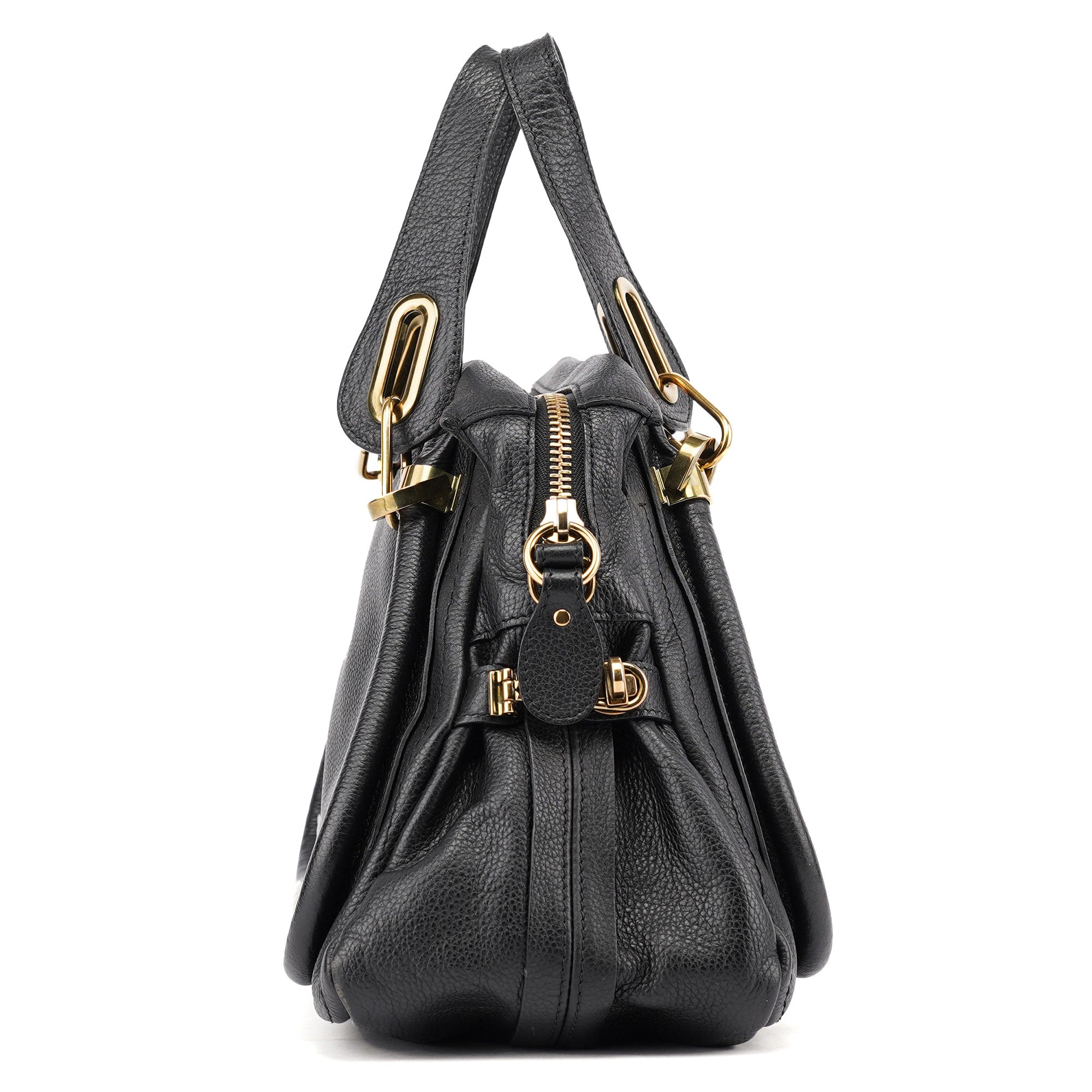 Black Leather Paraty Handbag