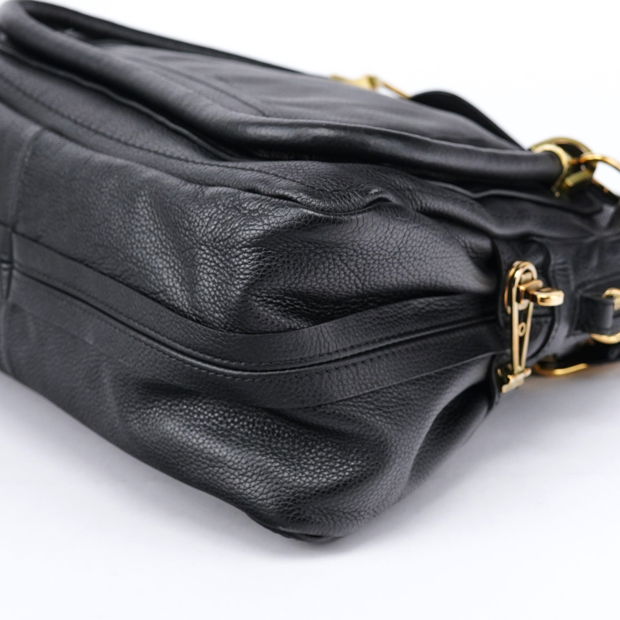 Black Leather Paraty Handbag