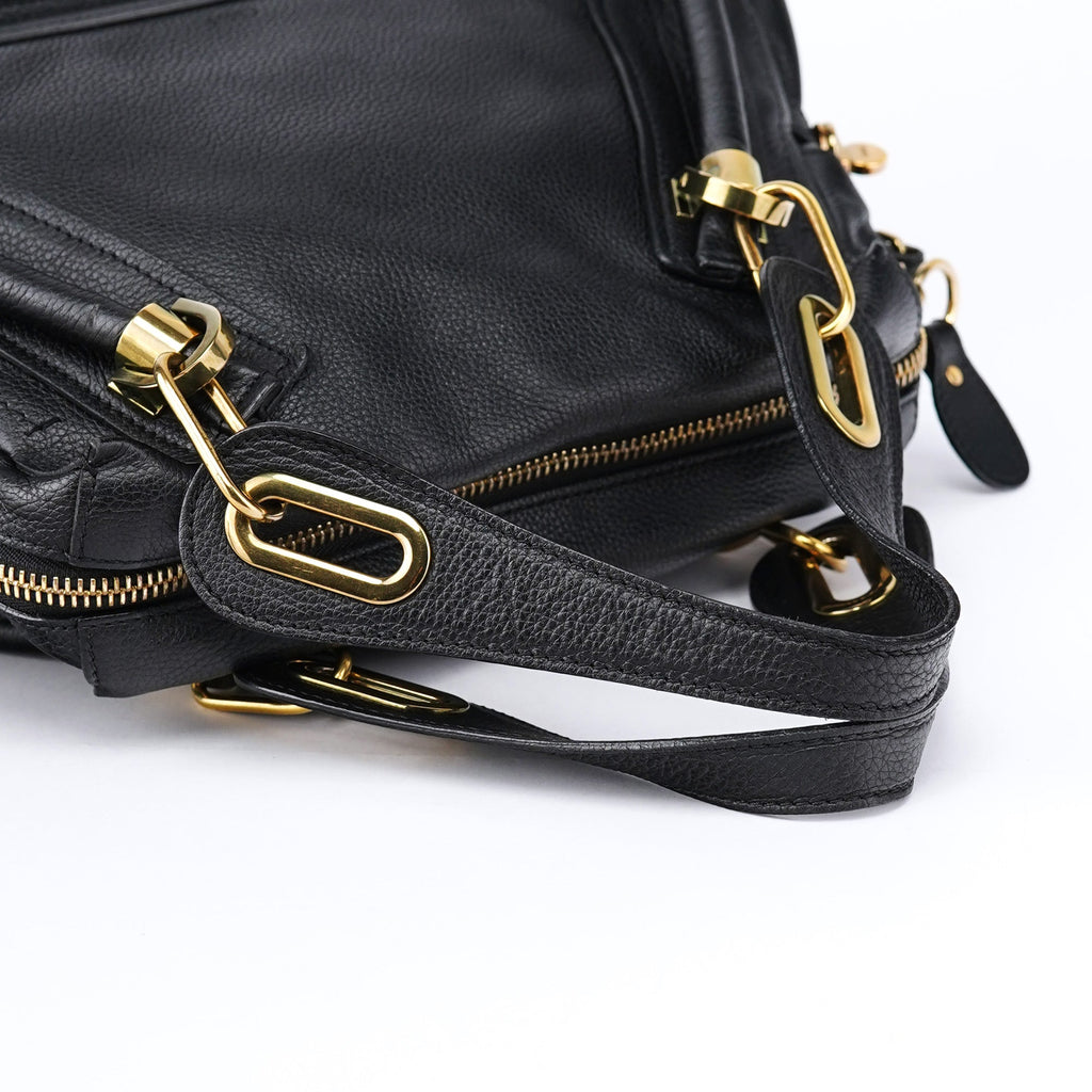 Black Leather Paraty Handbag