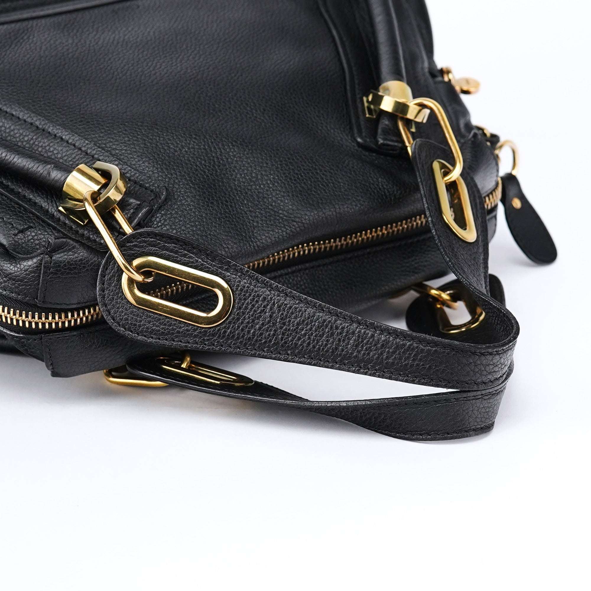 Black Leather Paraty Handbag