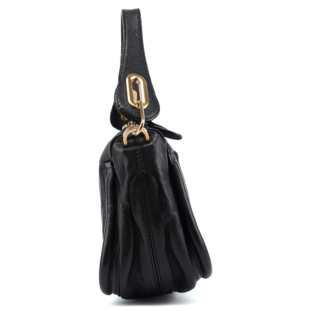 Black Leather Paraty Shoulder Bag