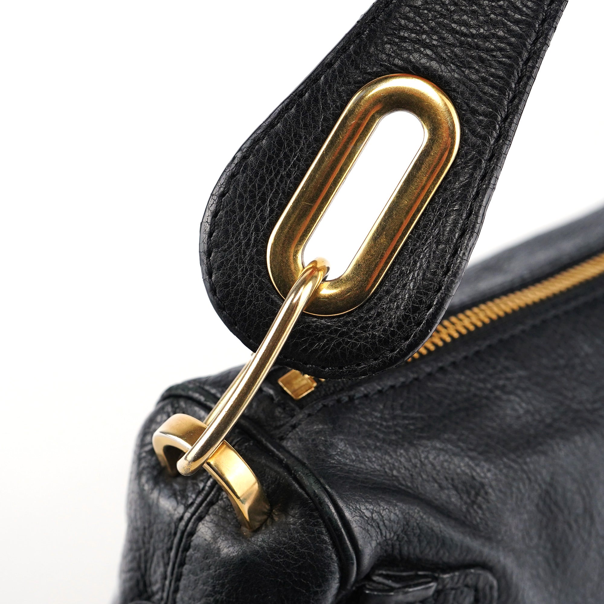 Black Leather Paraty Shoulder Bag