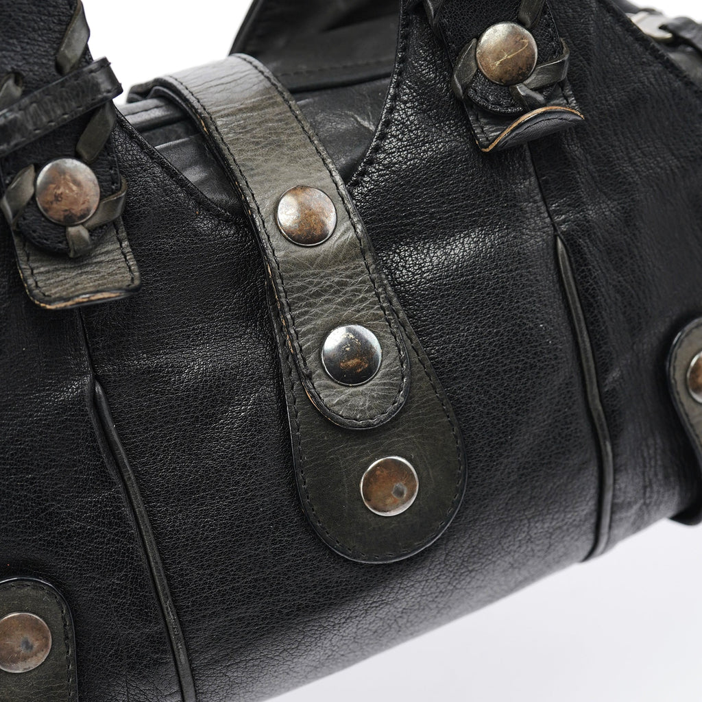 Black Leather Silverado Shoulder Bag