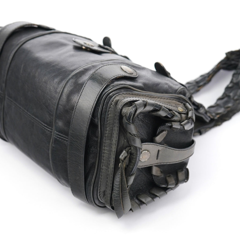 Black Leather Silverado Shoulder Bag