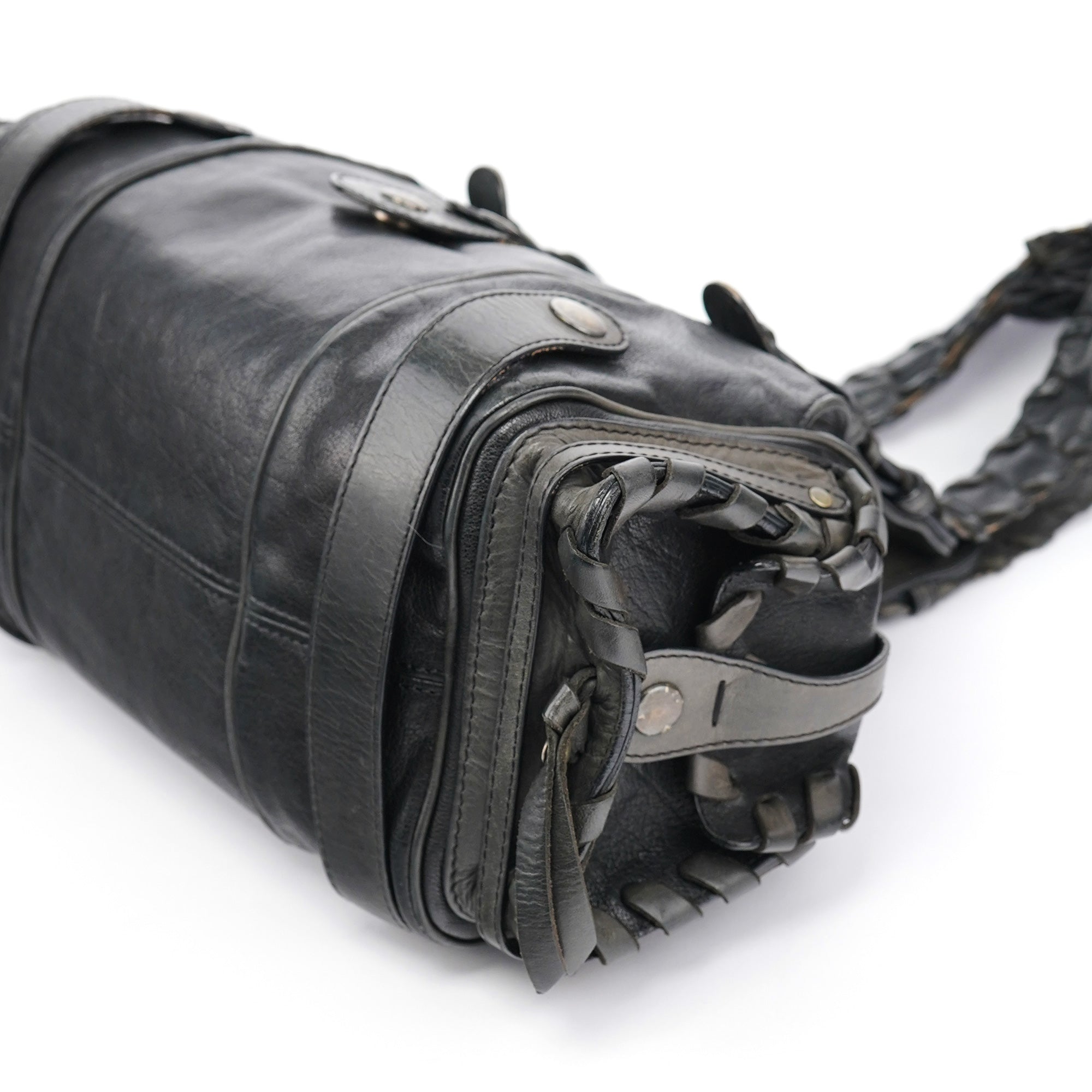 Black Leather Silverado Shoulder Bag