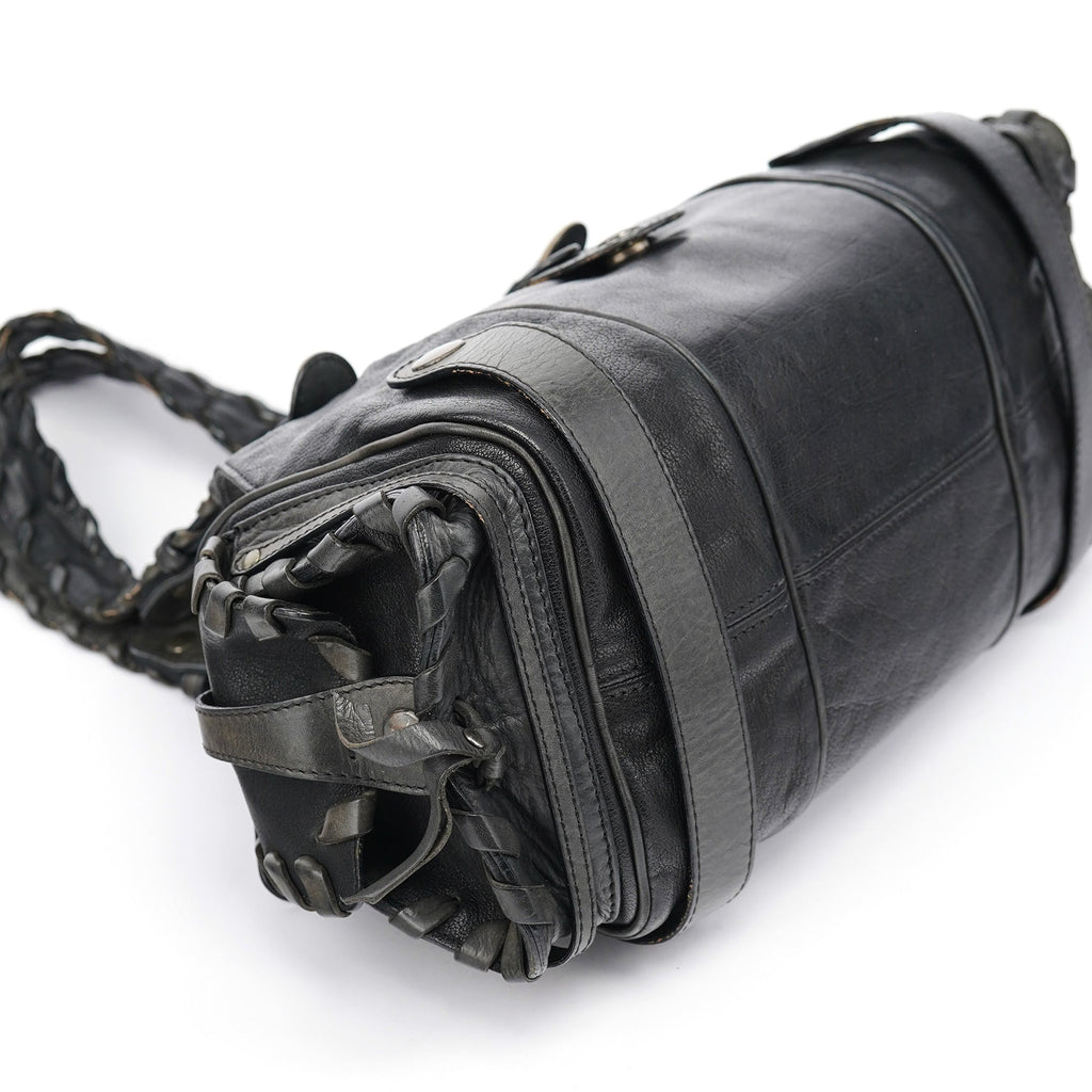 Black Leather Silverado Shoulder Bag