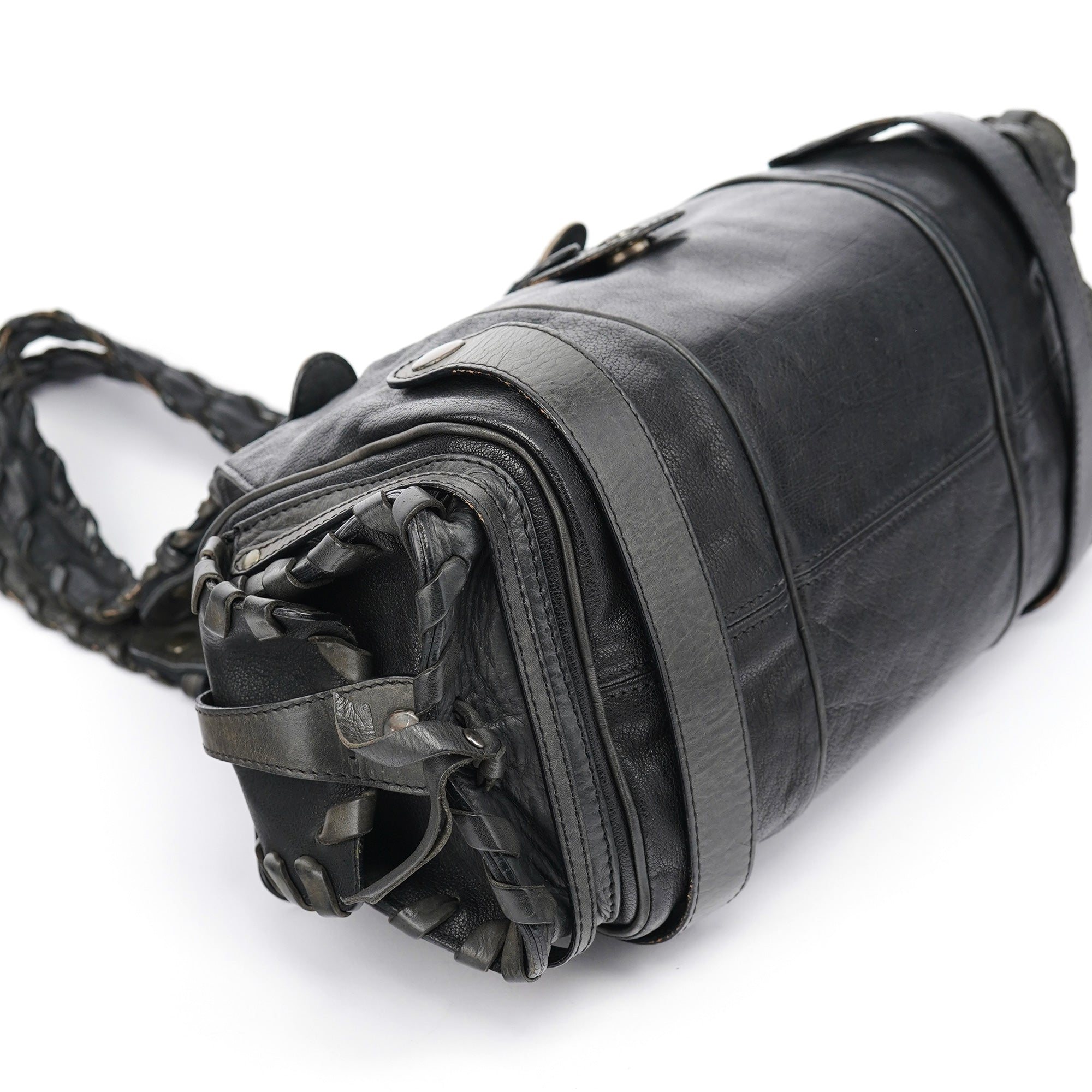 Black Leather Silverado Shoulder Bag