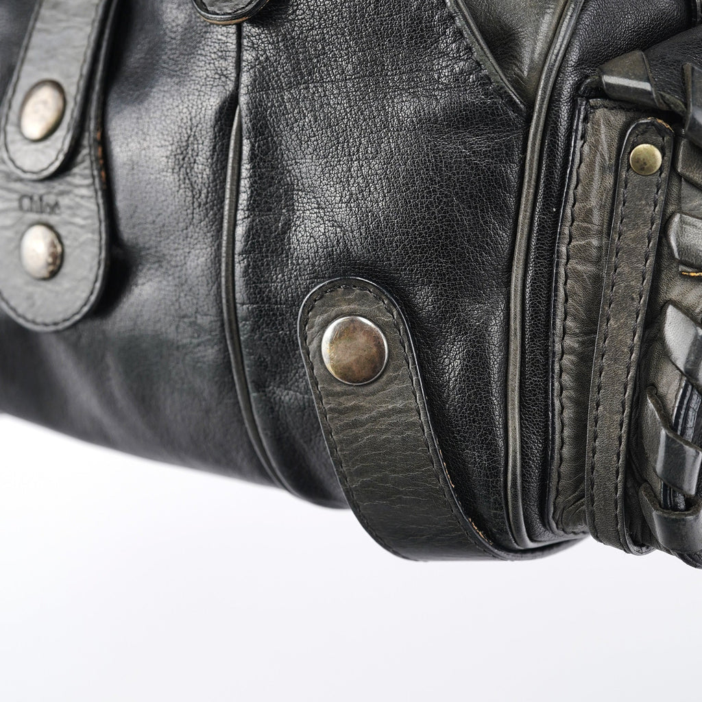 Black Leather Silverado Shoulder Bag