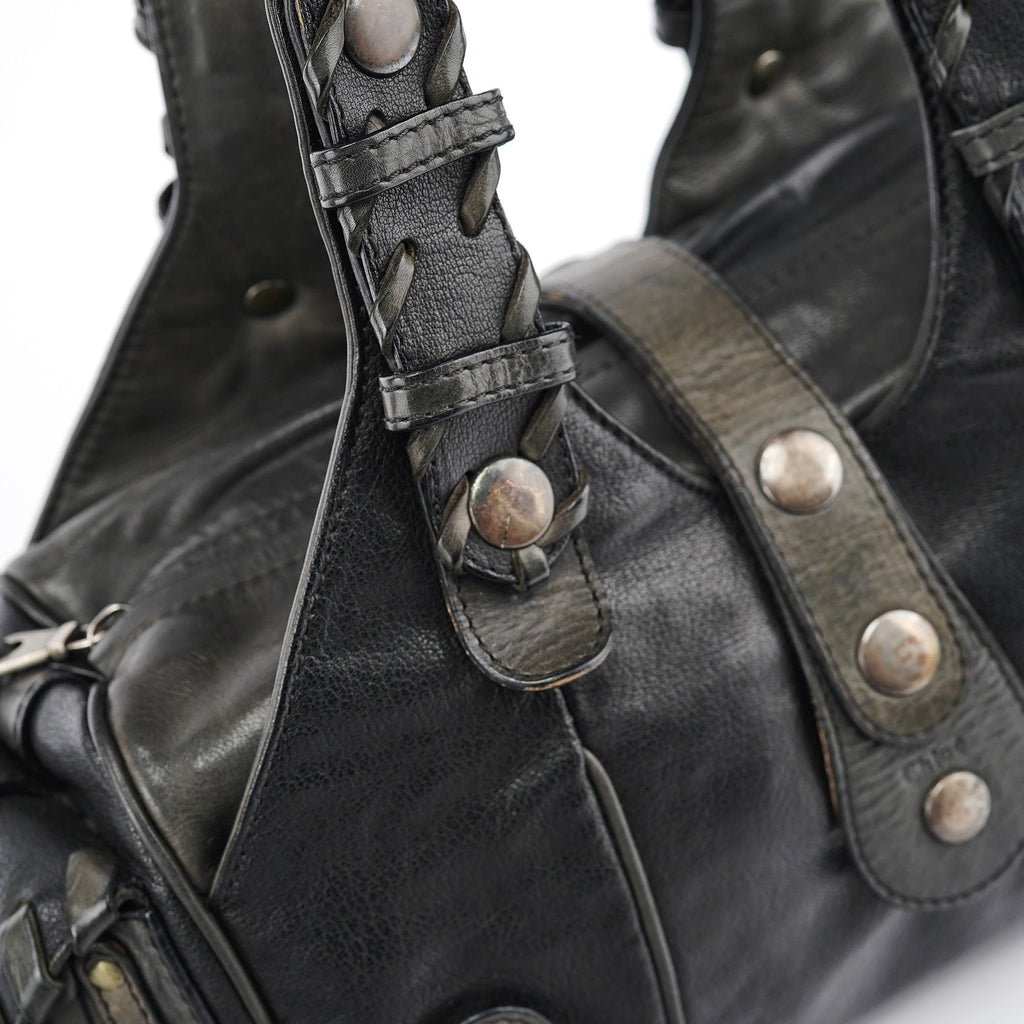 Black Leather Silverado Shoulder Bag