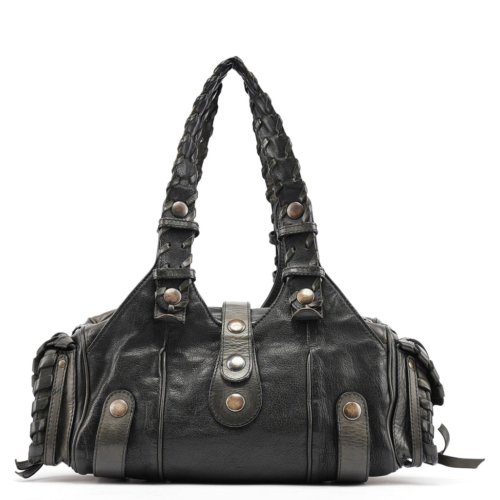 Black Leather Silverado Shoulder Bag