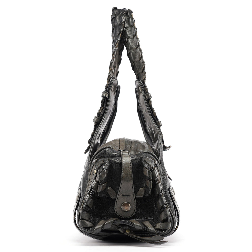 Black Leather Silverado Shoulder Bag