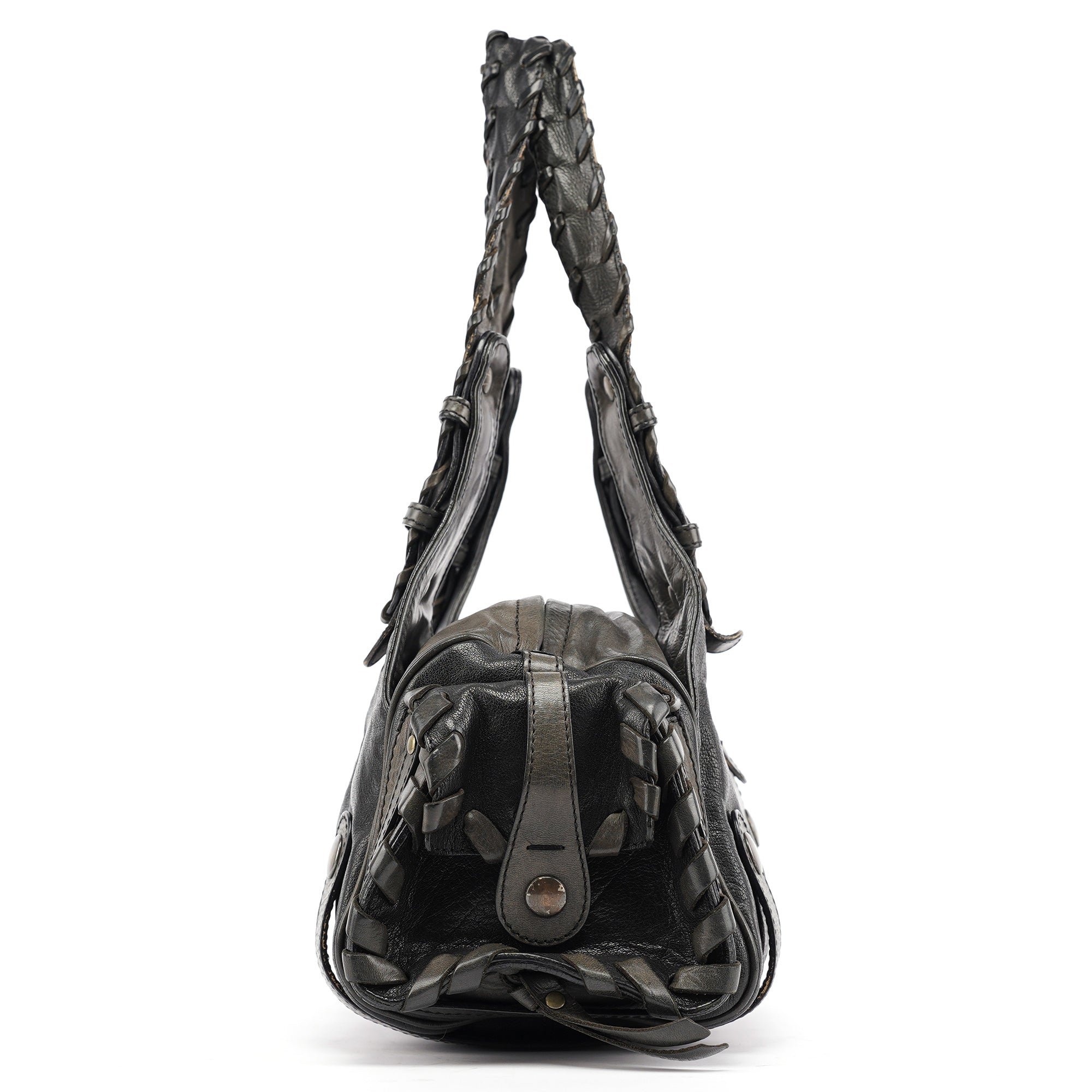 Black Leather Silverado Shoulder Bag