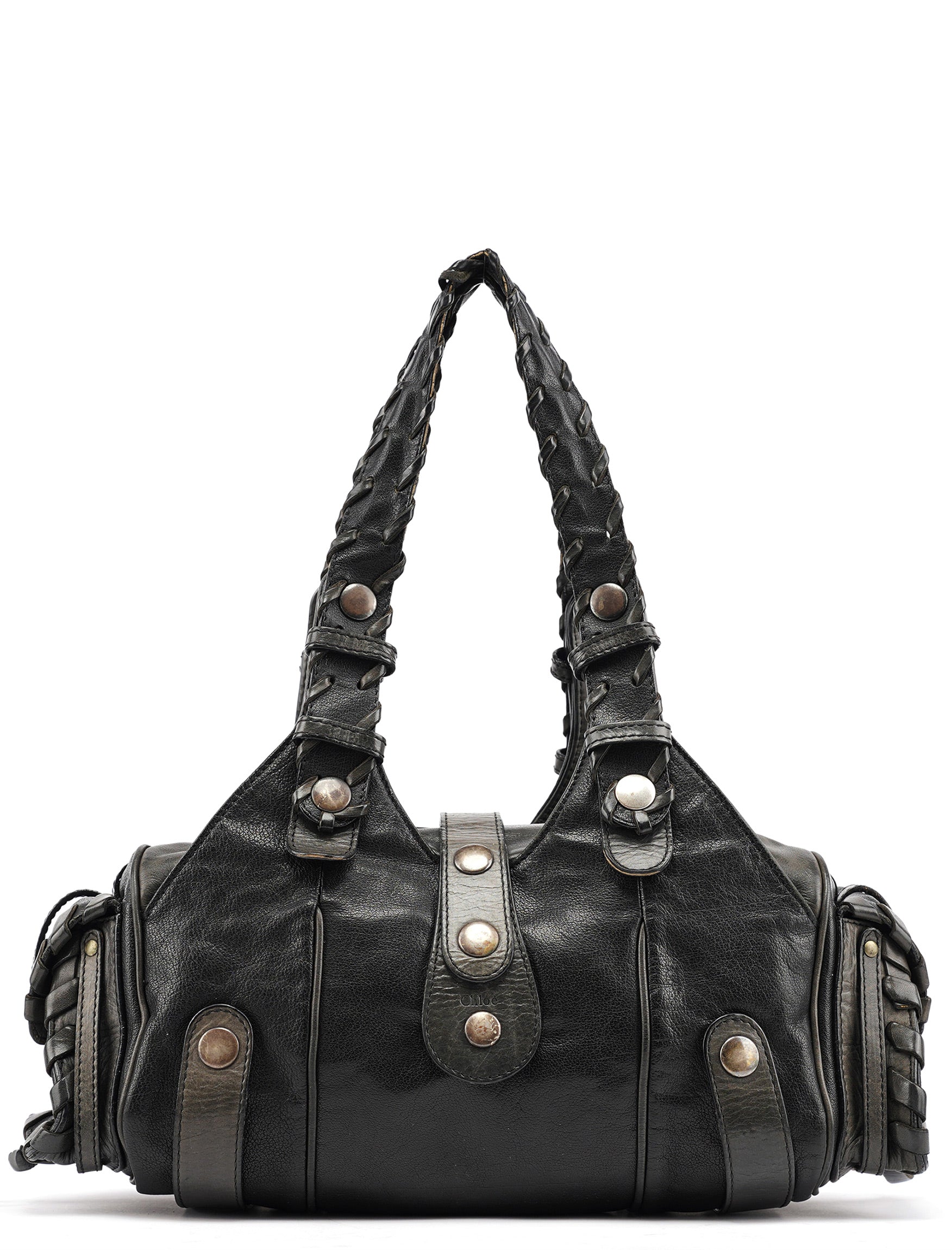 Black Leather Silverado Shoulder Bag