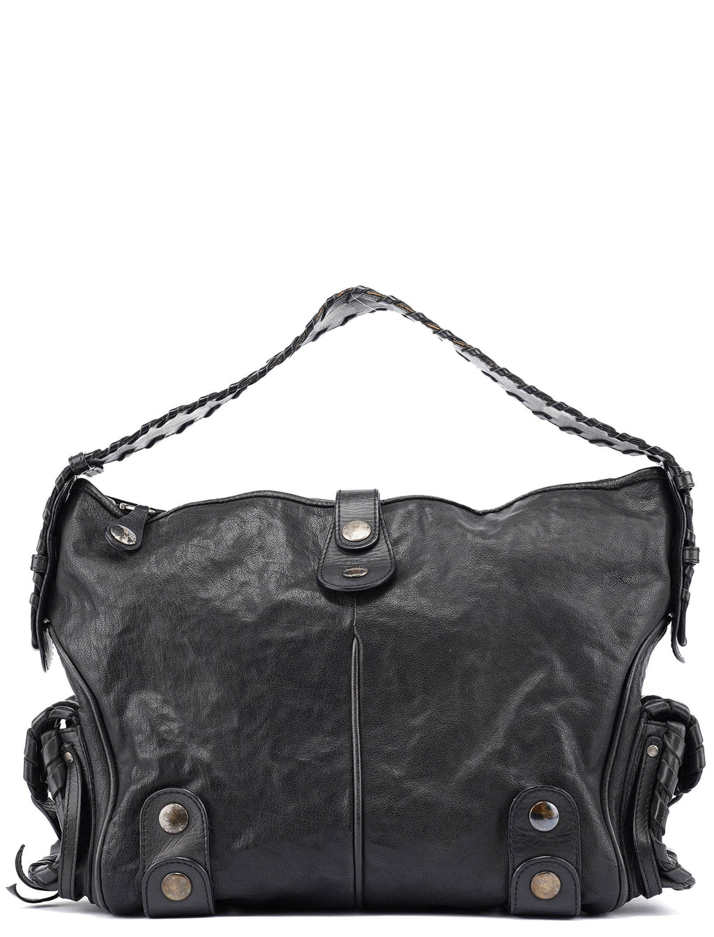 Black Leather Silverado Shoulder Bag