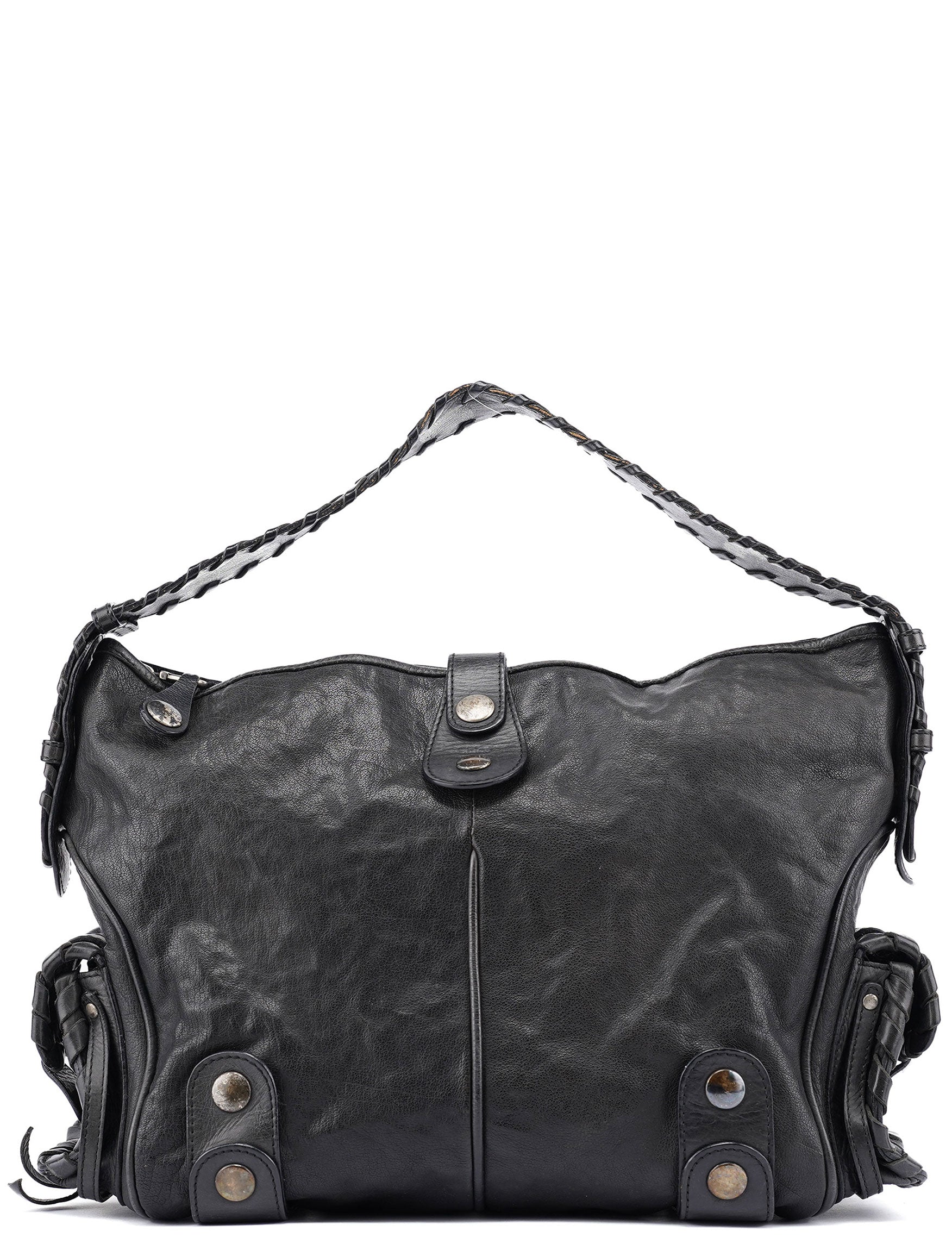 Black Leather Silverado Shoulder Bag