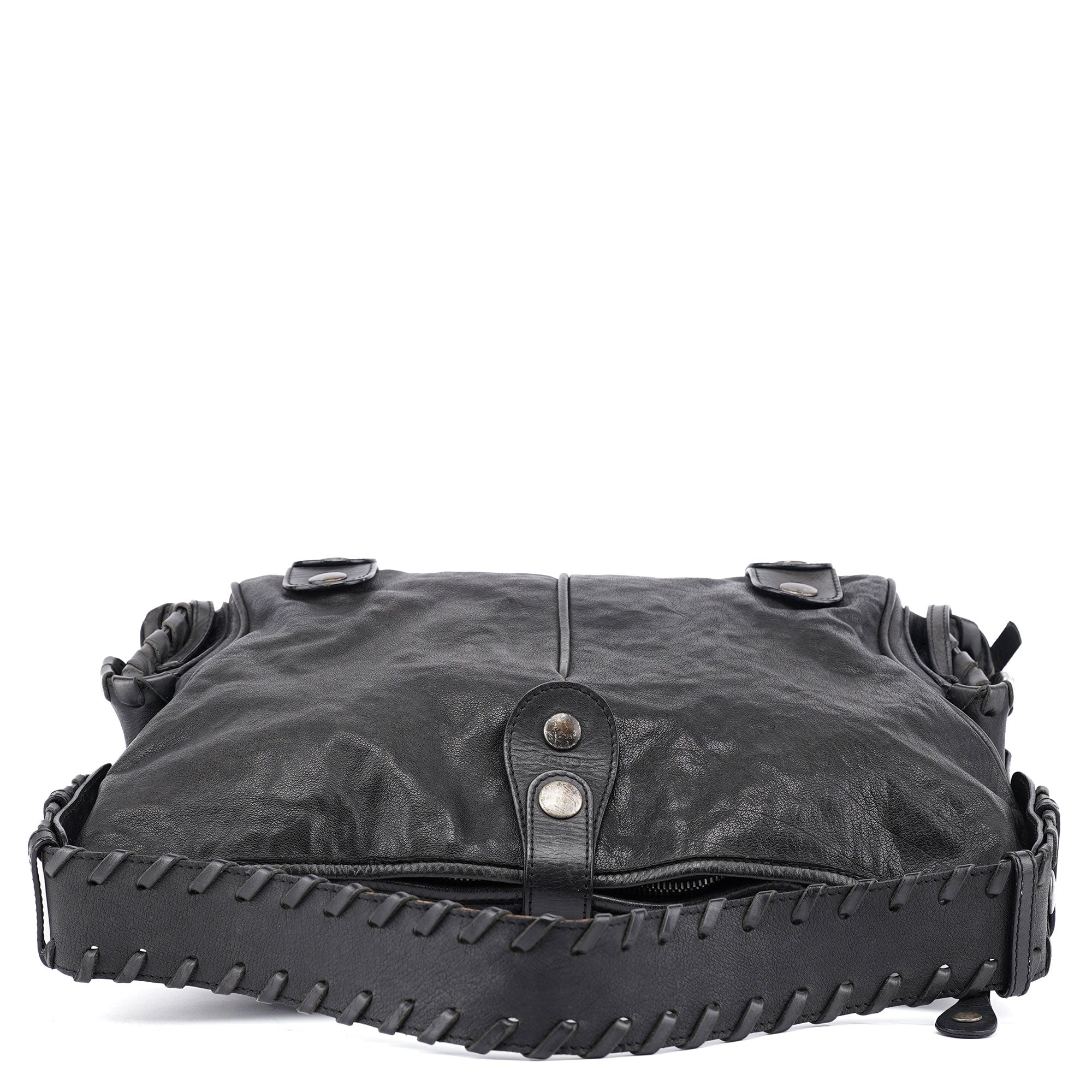 Black Leather Silverado Shoulder Bag