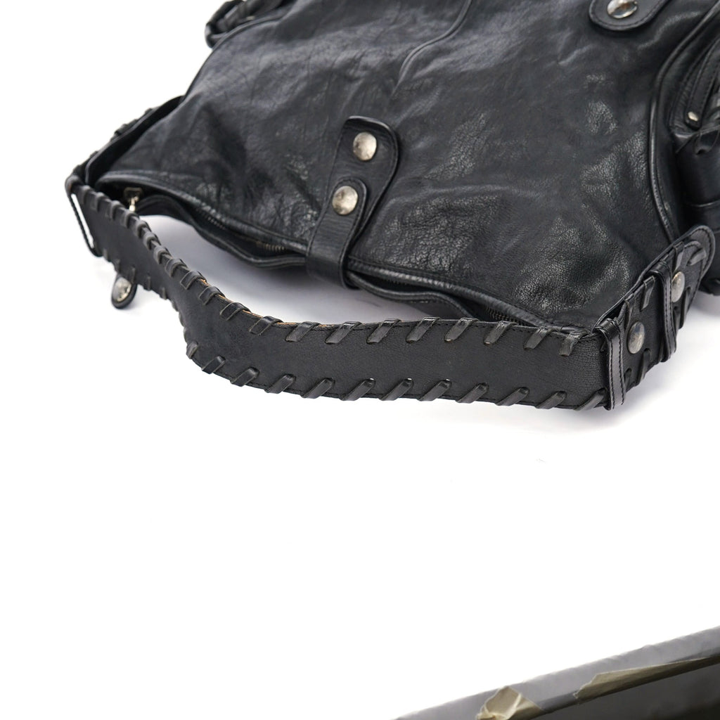 Black Leather Silverado Shoulder Bag