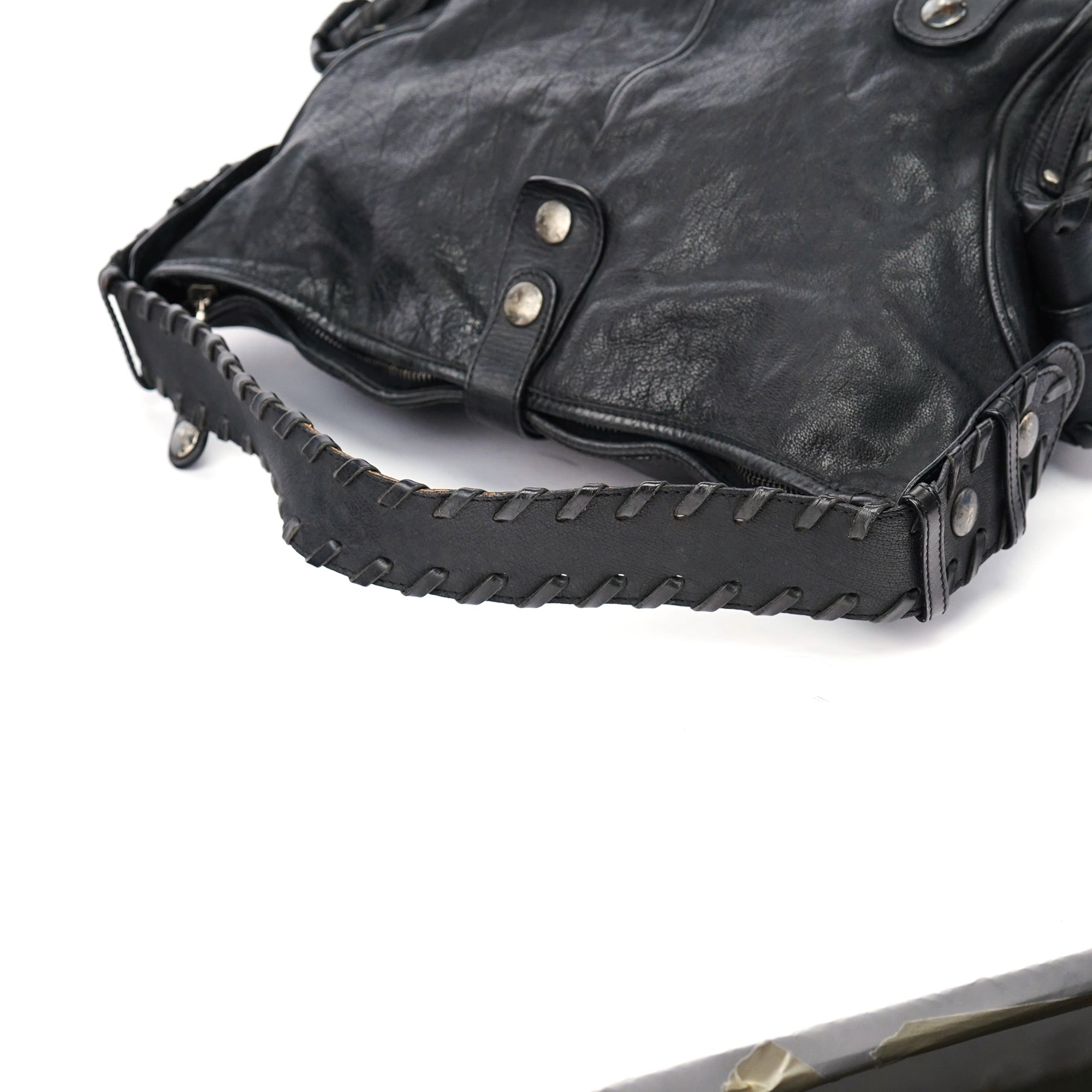 Black Leather Silverado Shoulder Bag