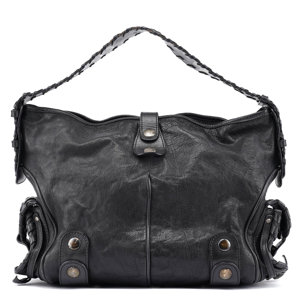 Black Leather Silverado Shoulder Bag