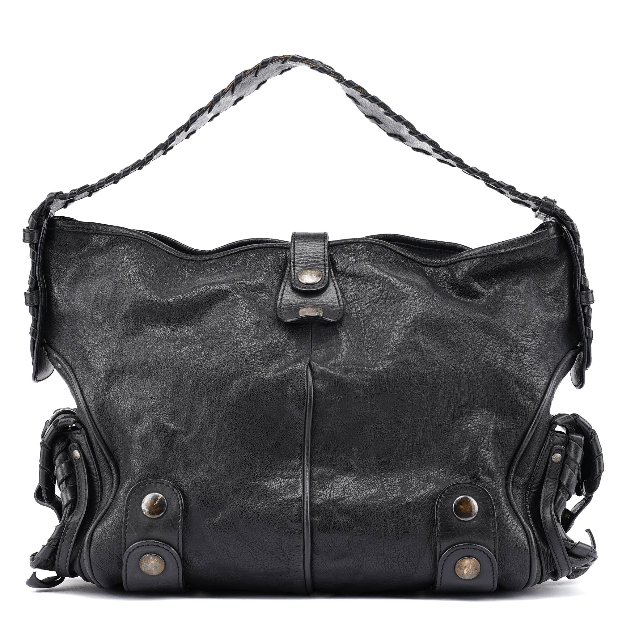 Black Leather Silverado Shoulder Bag