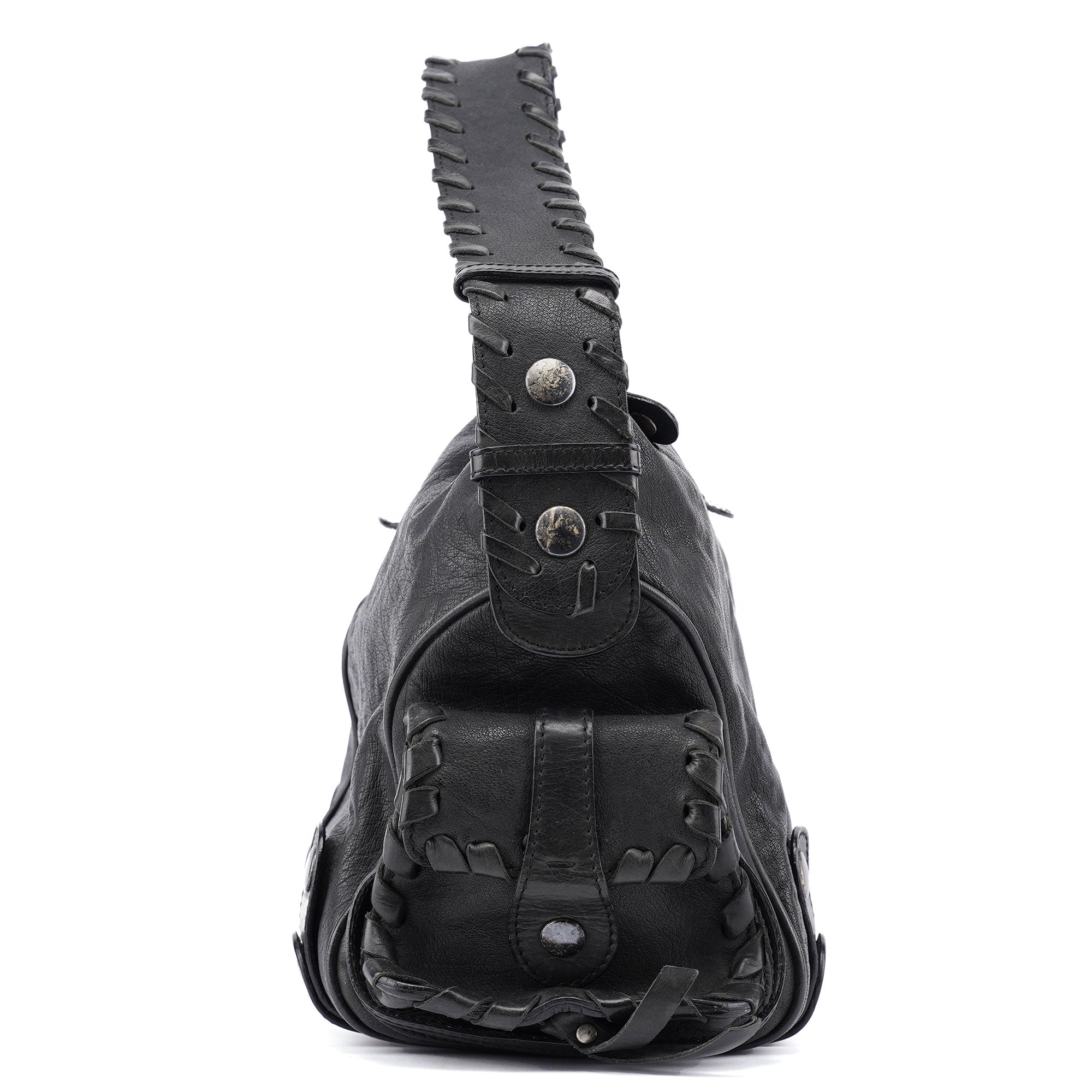 Black Leather Silverado Shoulder Bag