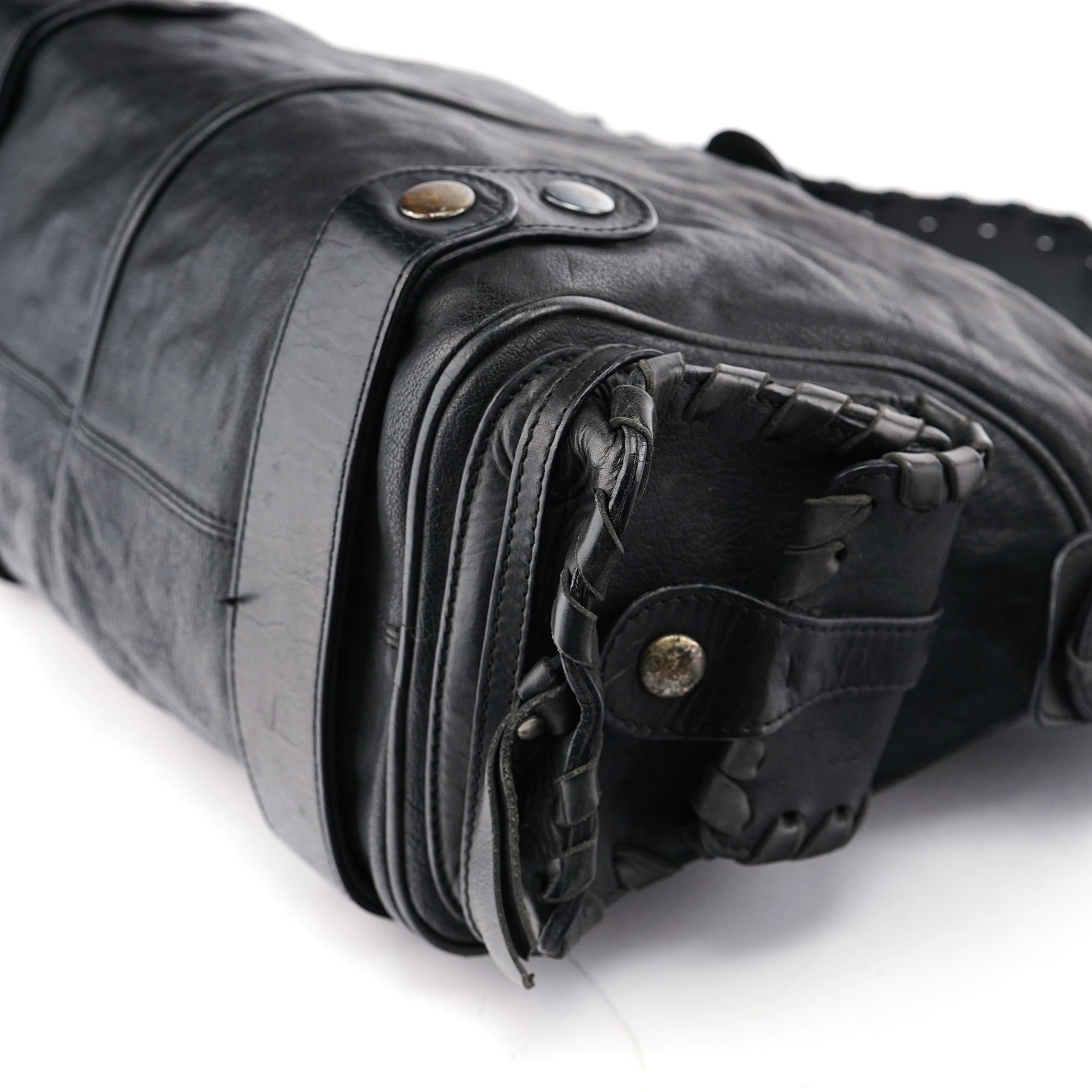 Black Leather Silverado Shoulder Bag