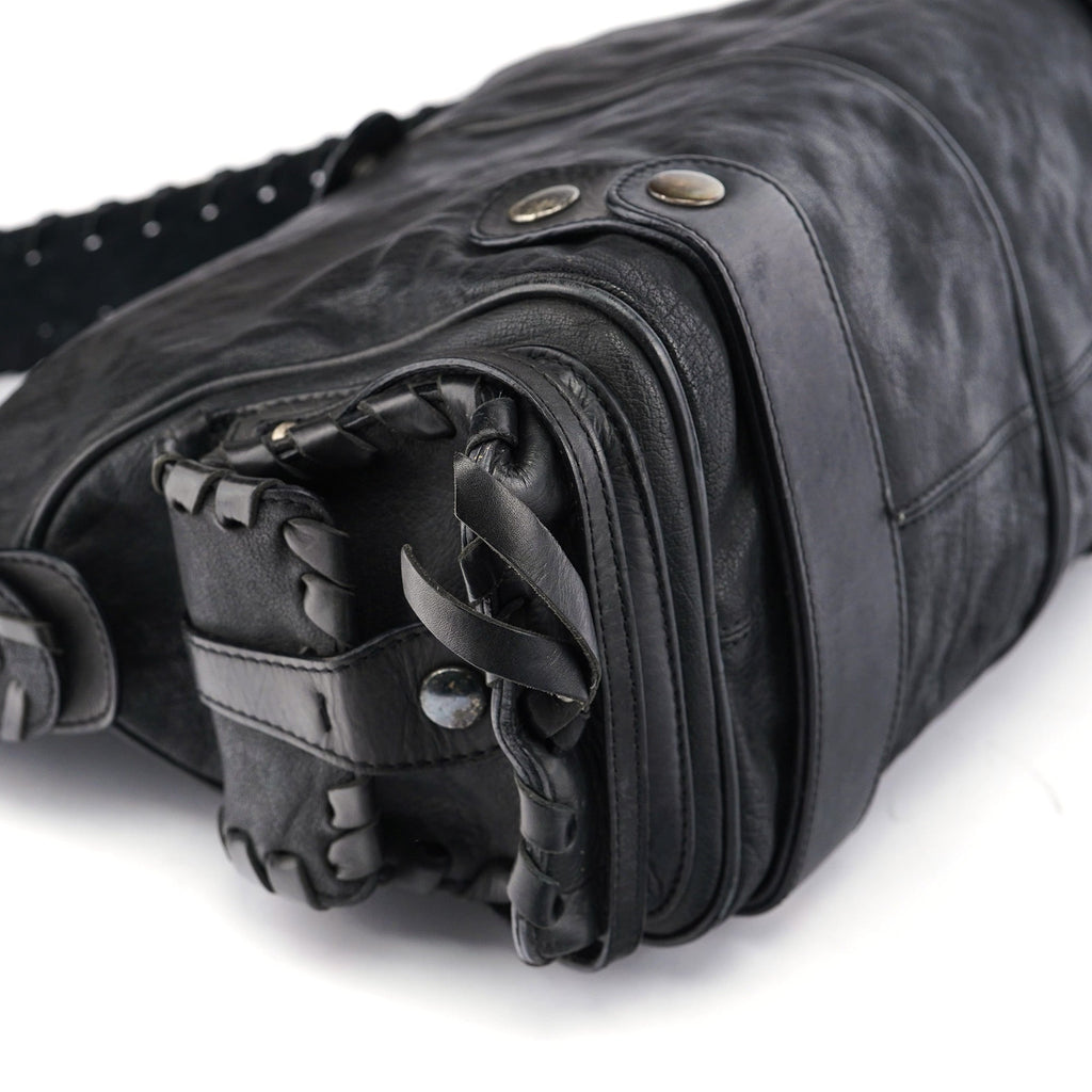 Black Leather Silverado Shoulder Bag